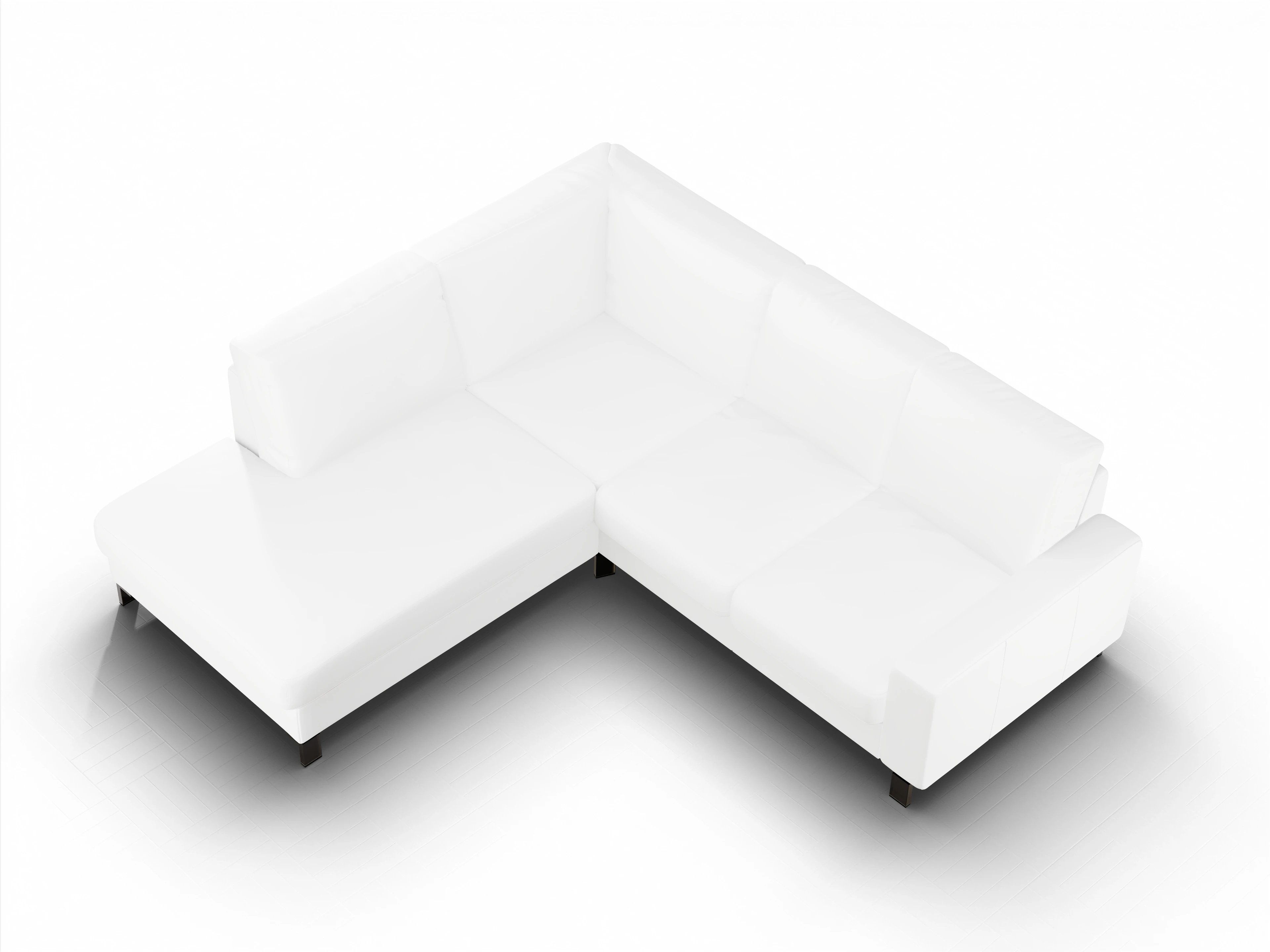 Ansicht des Produktes Casco 2.0 Ecksofa links Abschluss offen in Leder Beige