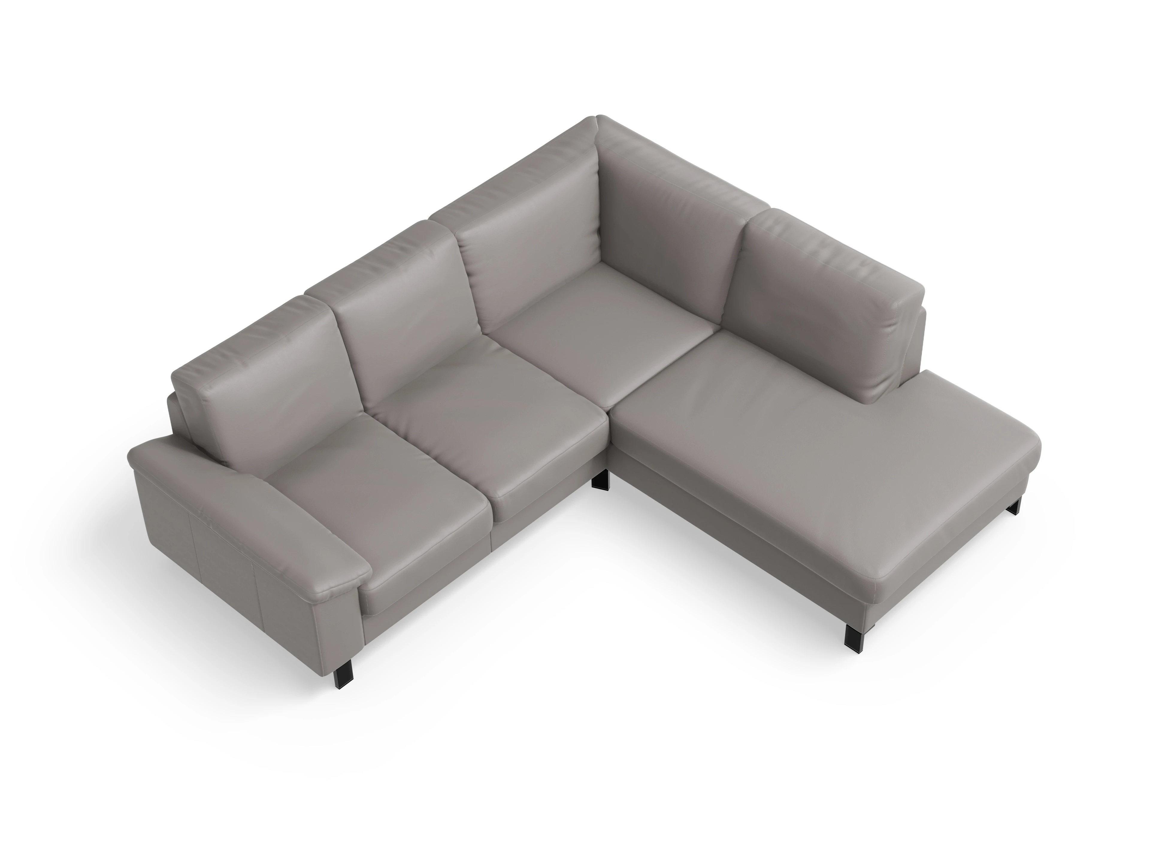 Ansicht des Produktes Casco 2.0 Ecksofa rechts Abschluss offen in Leder Grau