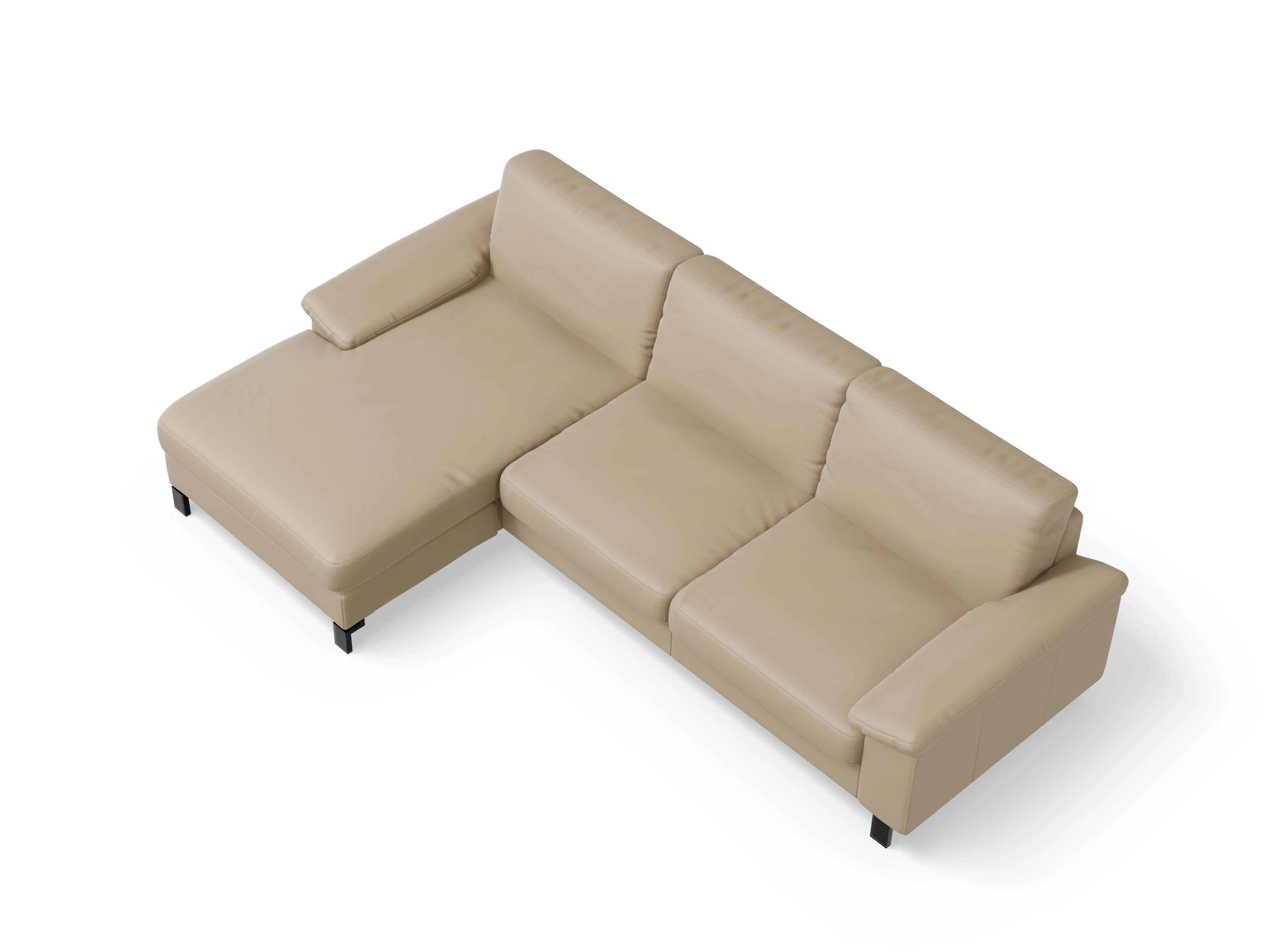 Ansicht des Produktes Casco 2.0 Ecksofa links Abschluss offen in Leder Beige