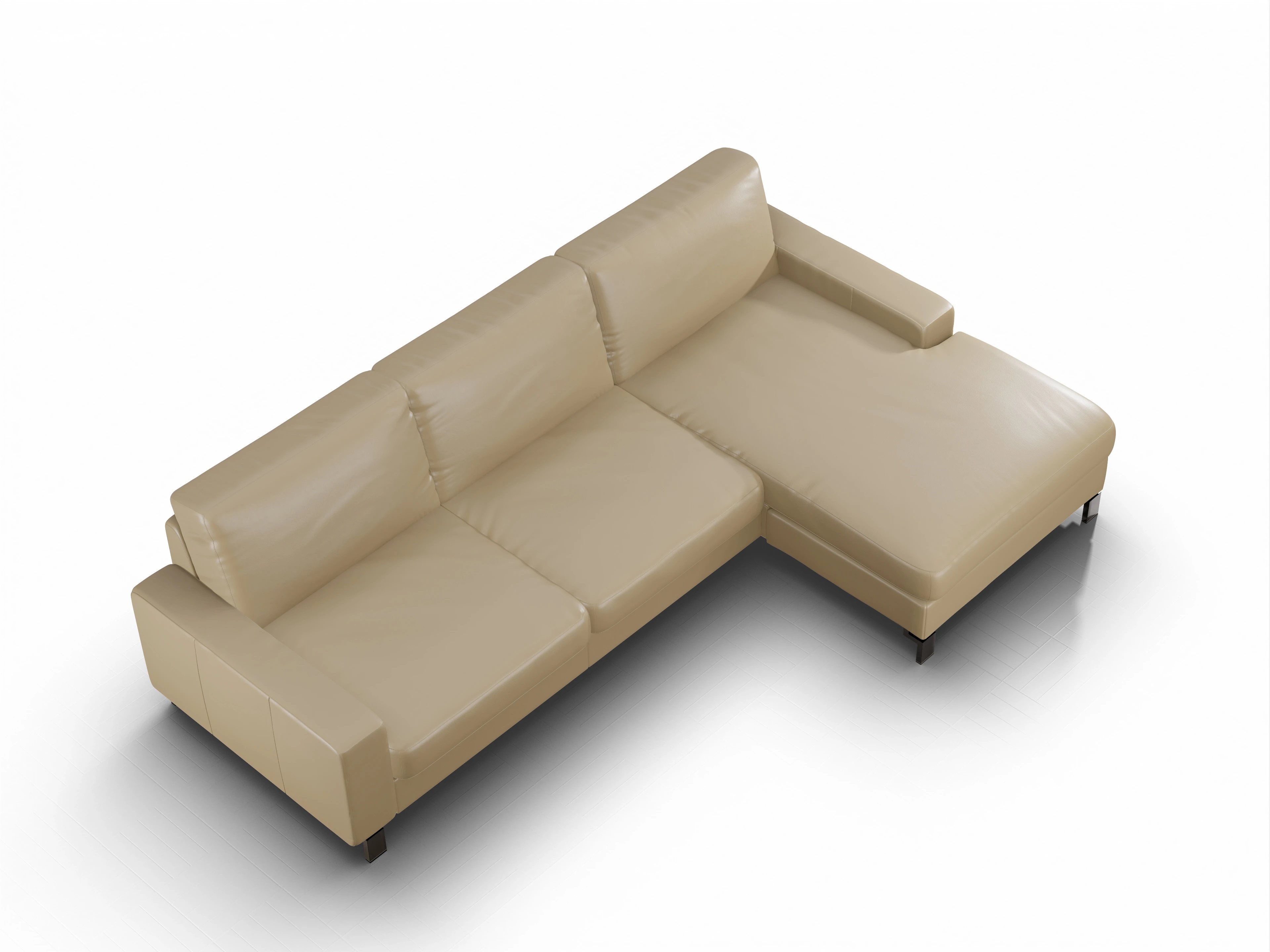 Ansicht des Produktes Casco 2.0 Ecksofa rechts Abschluss offen in Leder Beige