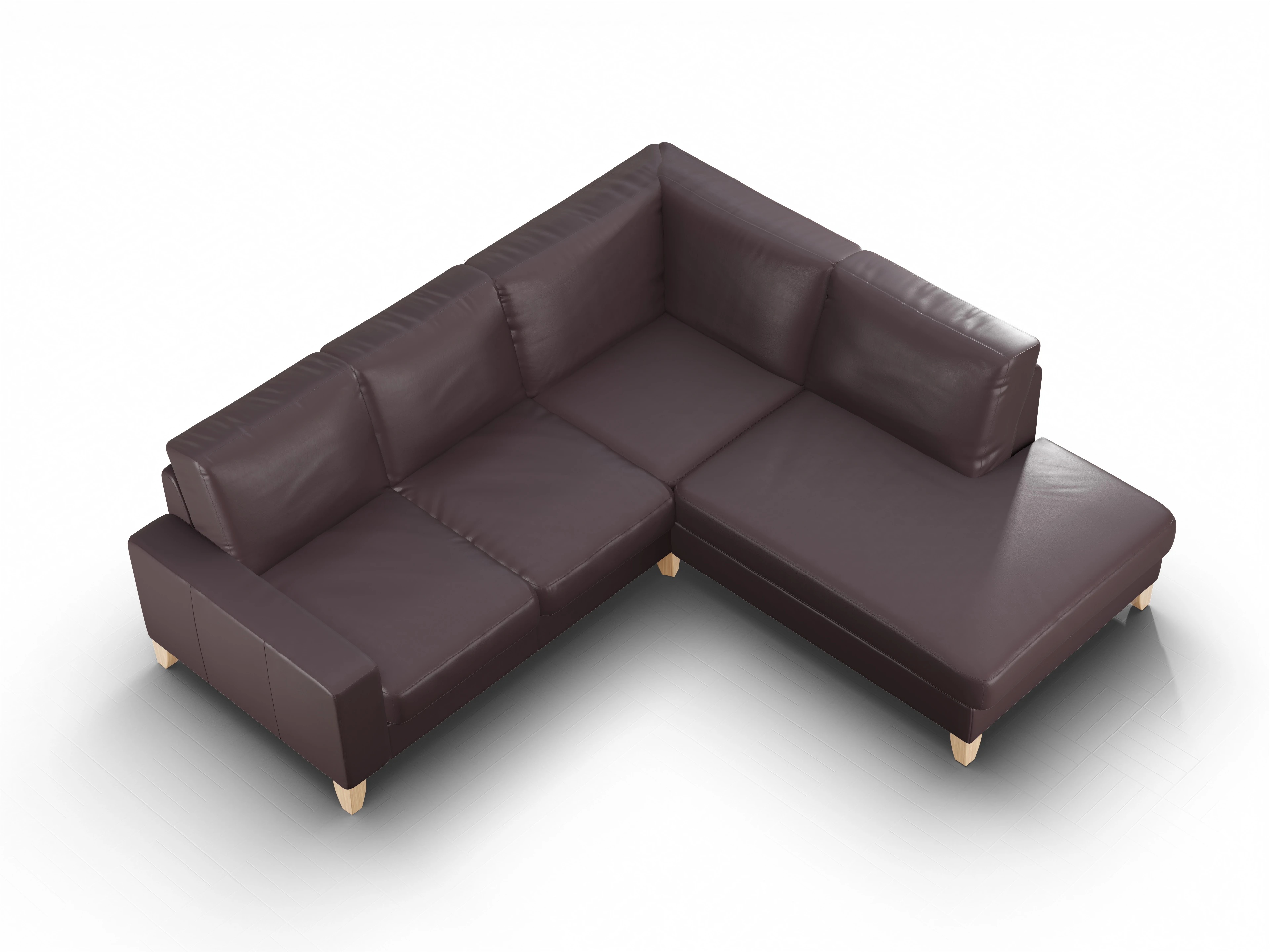 Ansicht des Produktes Casco 2.0 Ecksofa rechts Abschluss offen in Leder Braun