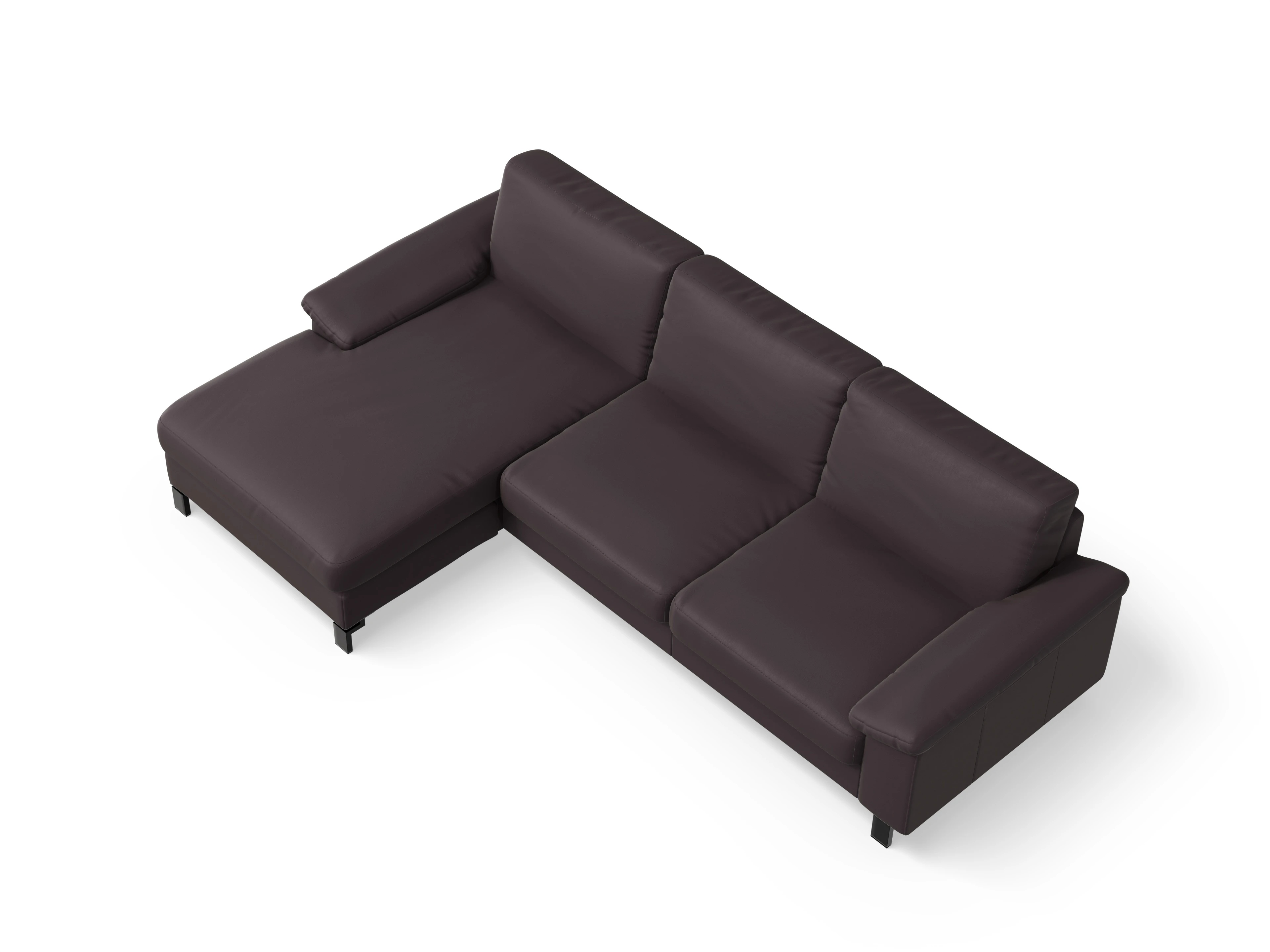 Ansicht des Produktes Casco 2.0 Ecksofa links Abschluss offen in Leder Braun