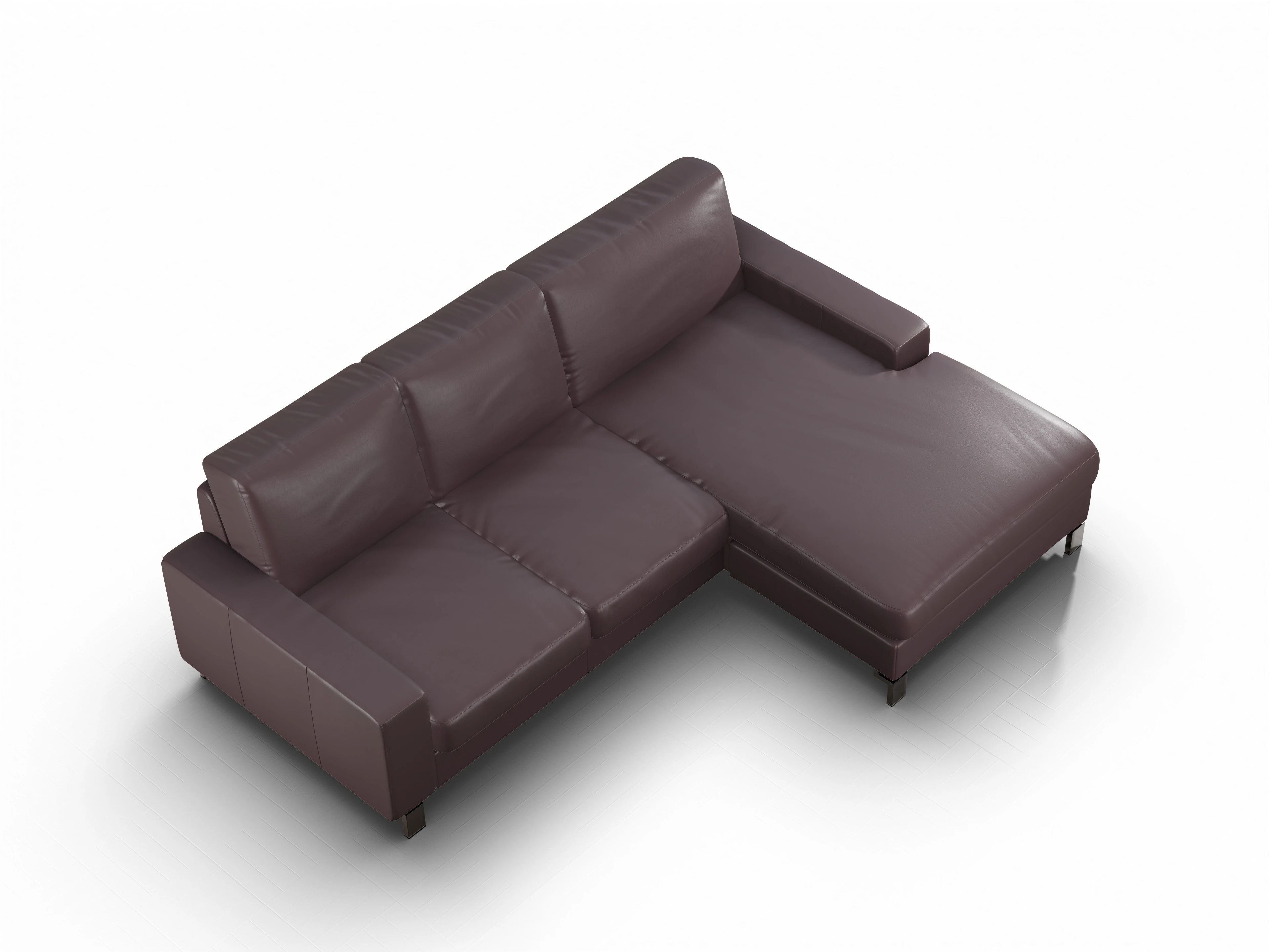 Ansicht des Produktes Casco 2.0 Ecksofa rechts Abschluss offen in Leder Braun