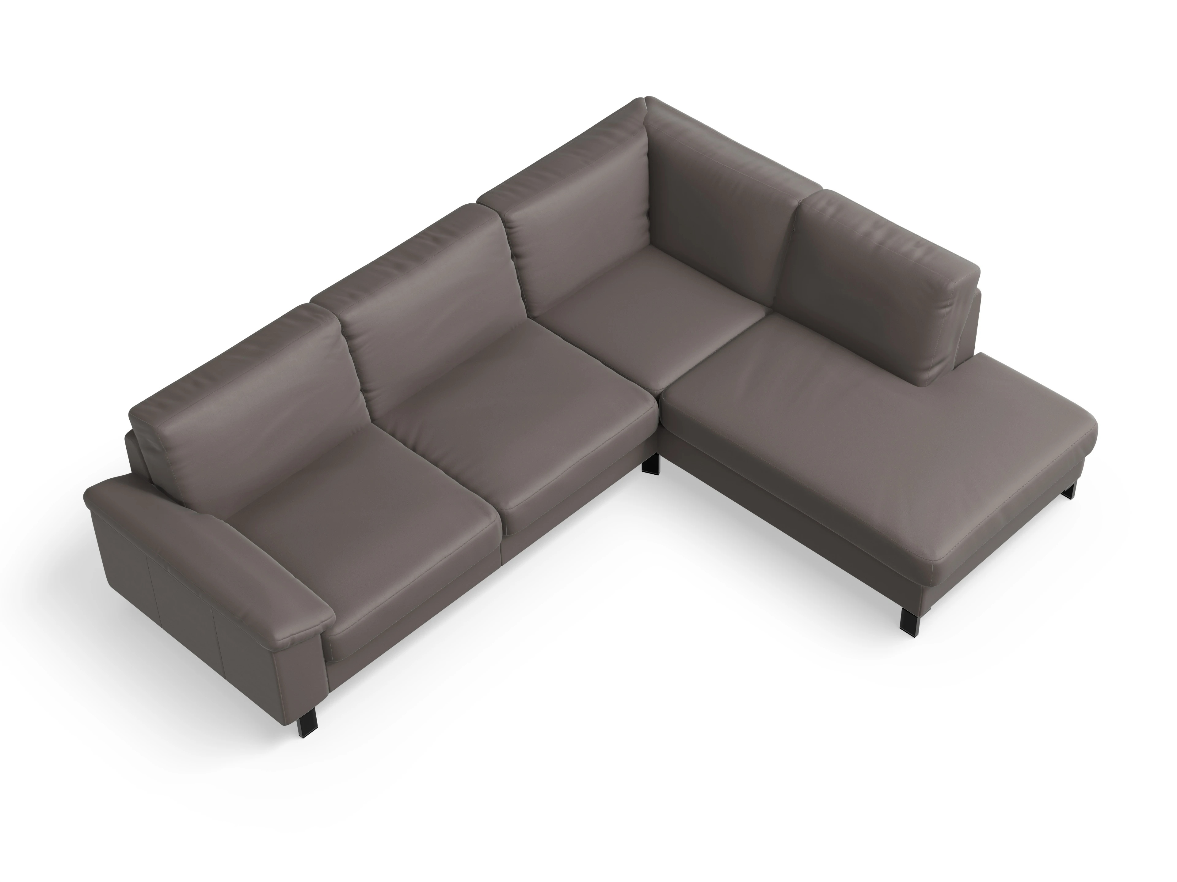 Ansicht des Produktes Casco 2.0 Ecksofa rechts Abschluss offen in Leder Grau