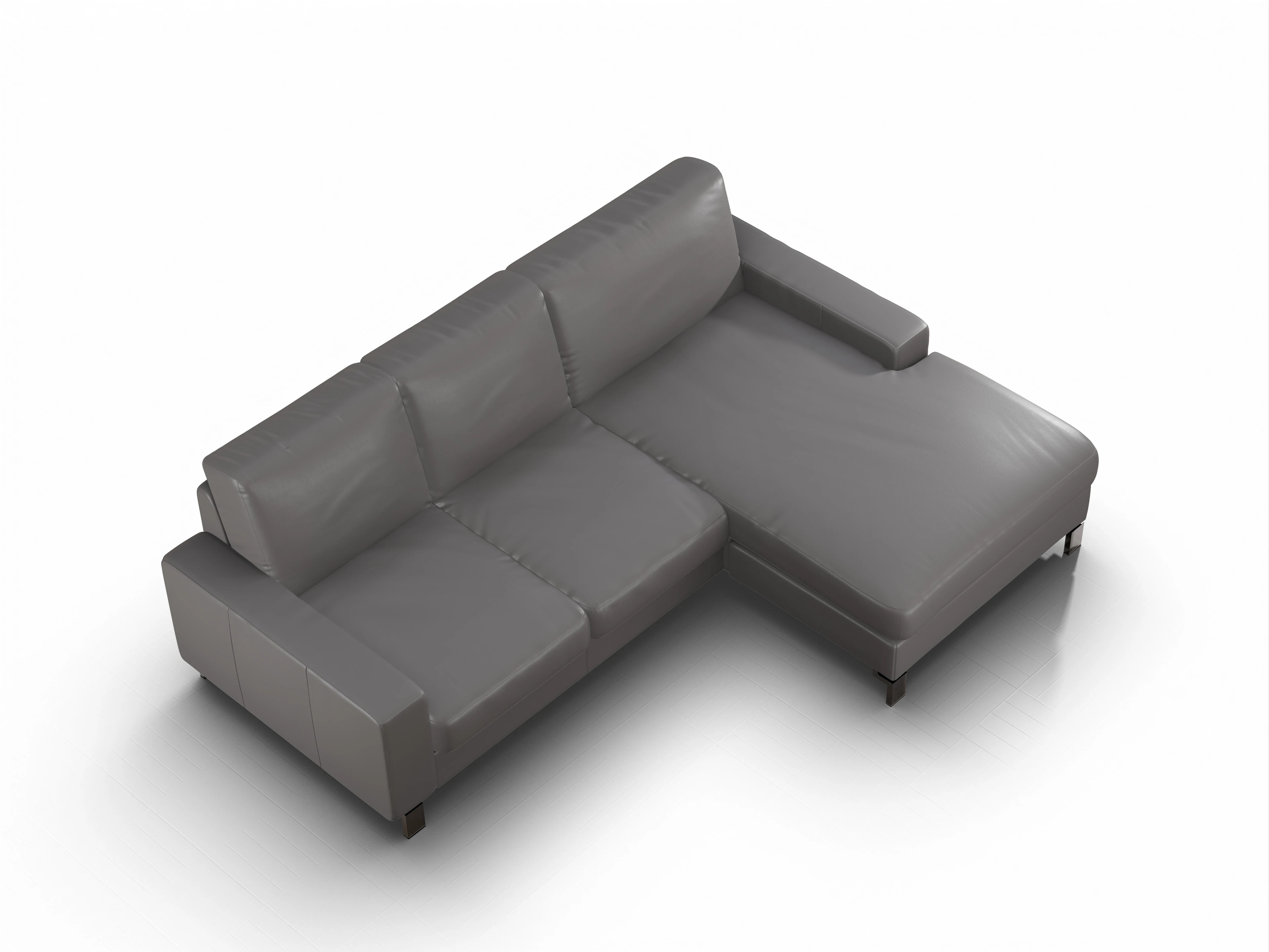 Ansicht des Produktes Casco 2.0 Ecksofa rechts Abschluss offen in Leder Grau