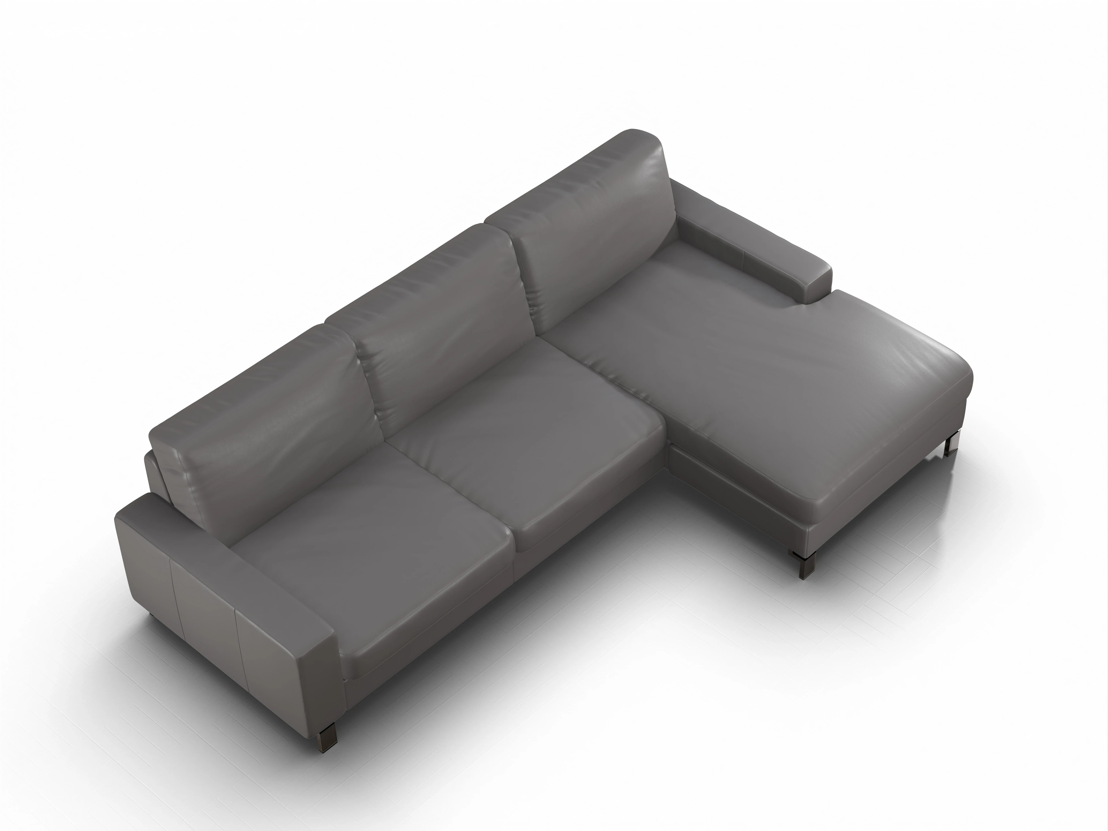 Ansicht des Produktes Casco 2.0 Ecksofa rechts Abschluss offen in Leder Grau