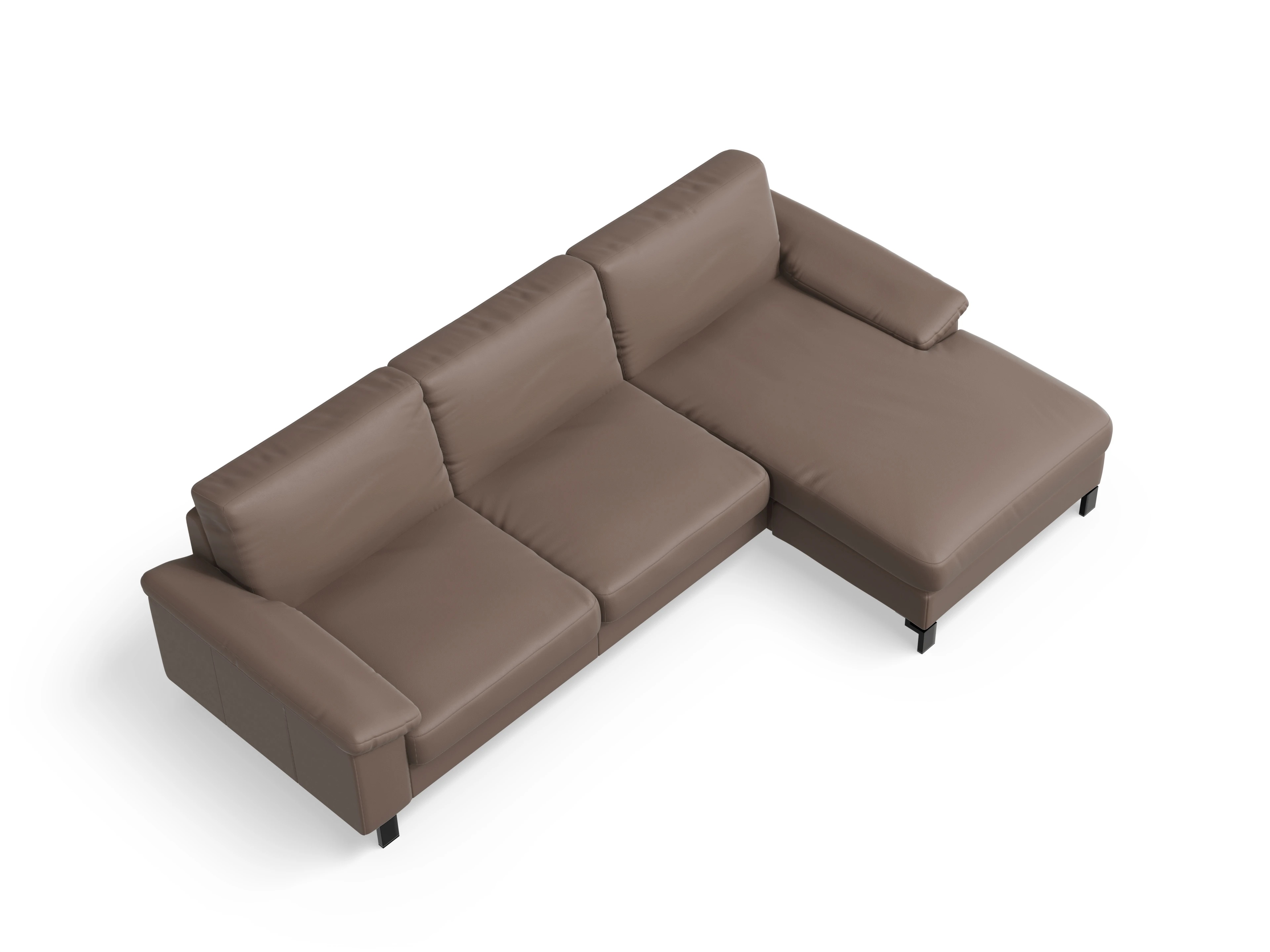 Casco Ecksofa LO Large R Ansicht des Produktes Casco 2.0 Ecksofa rechts Abschluss offen in Leder Braun