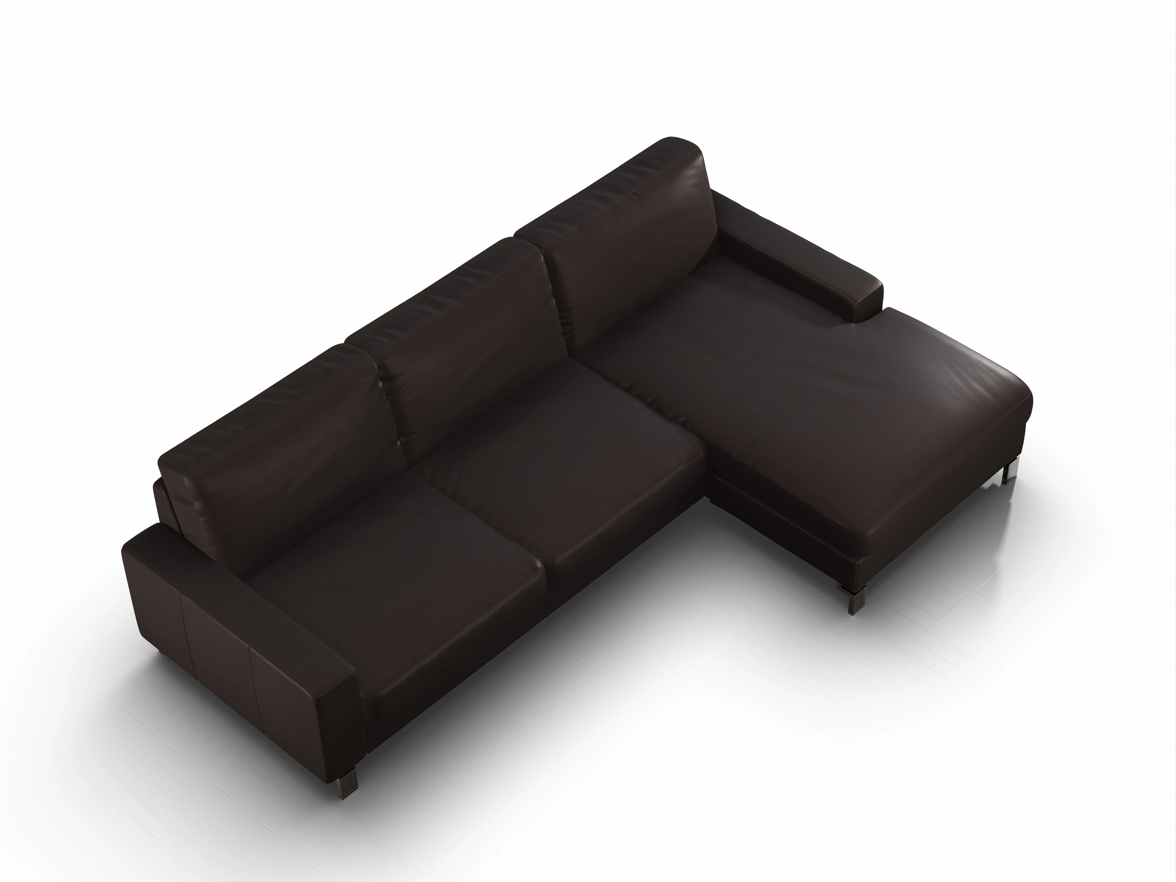 Ansicht des Produktes Casco 2.0 Ecksofa rechts Abschluss offen in Leder Braun