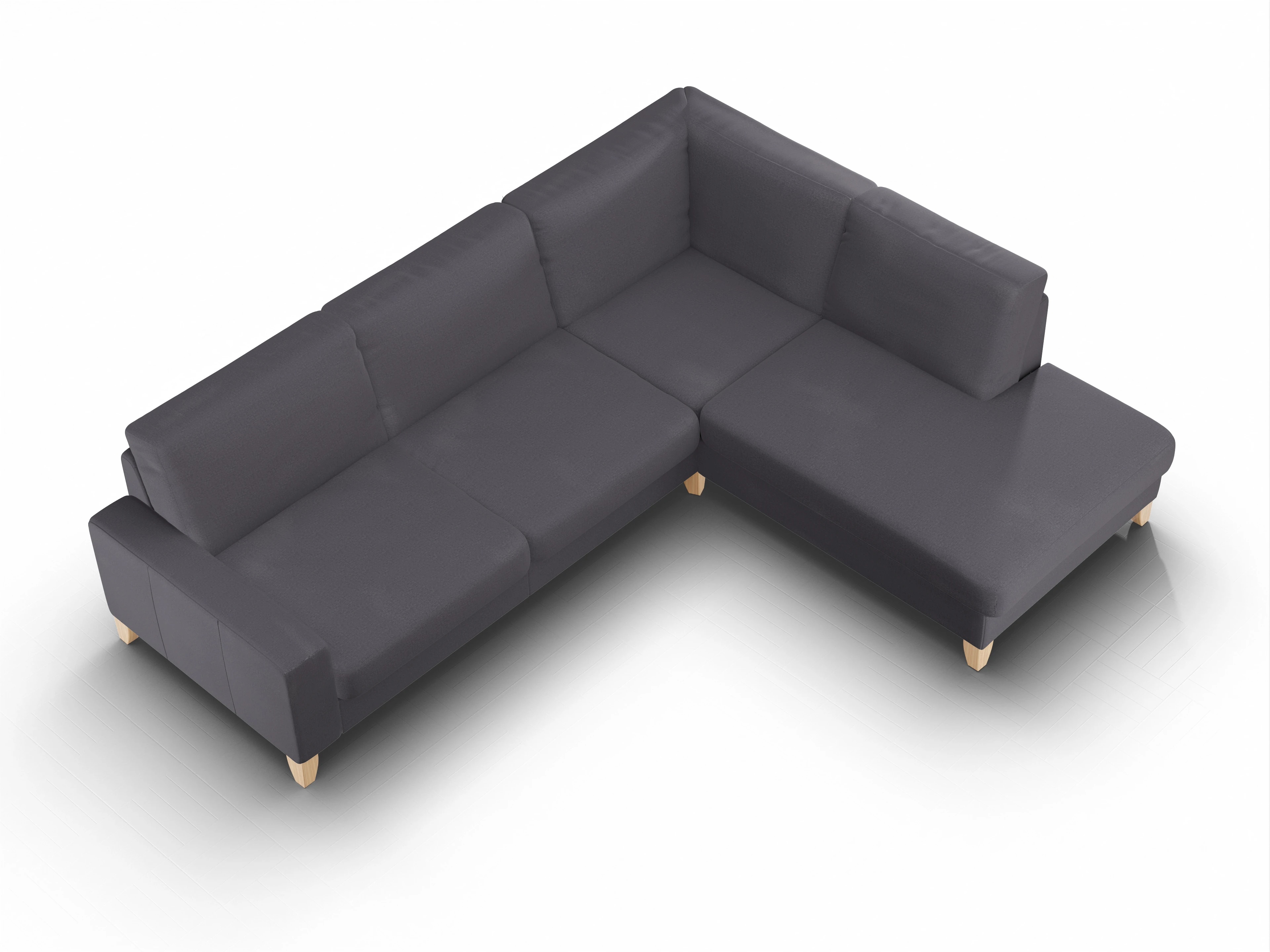 Ansicht des Produktes Casco 2.0 Ecksofa rechts Abschluss offen in Stoff Grau