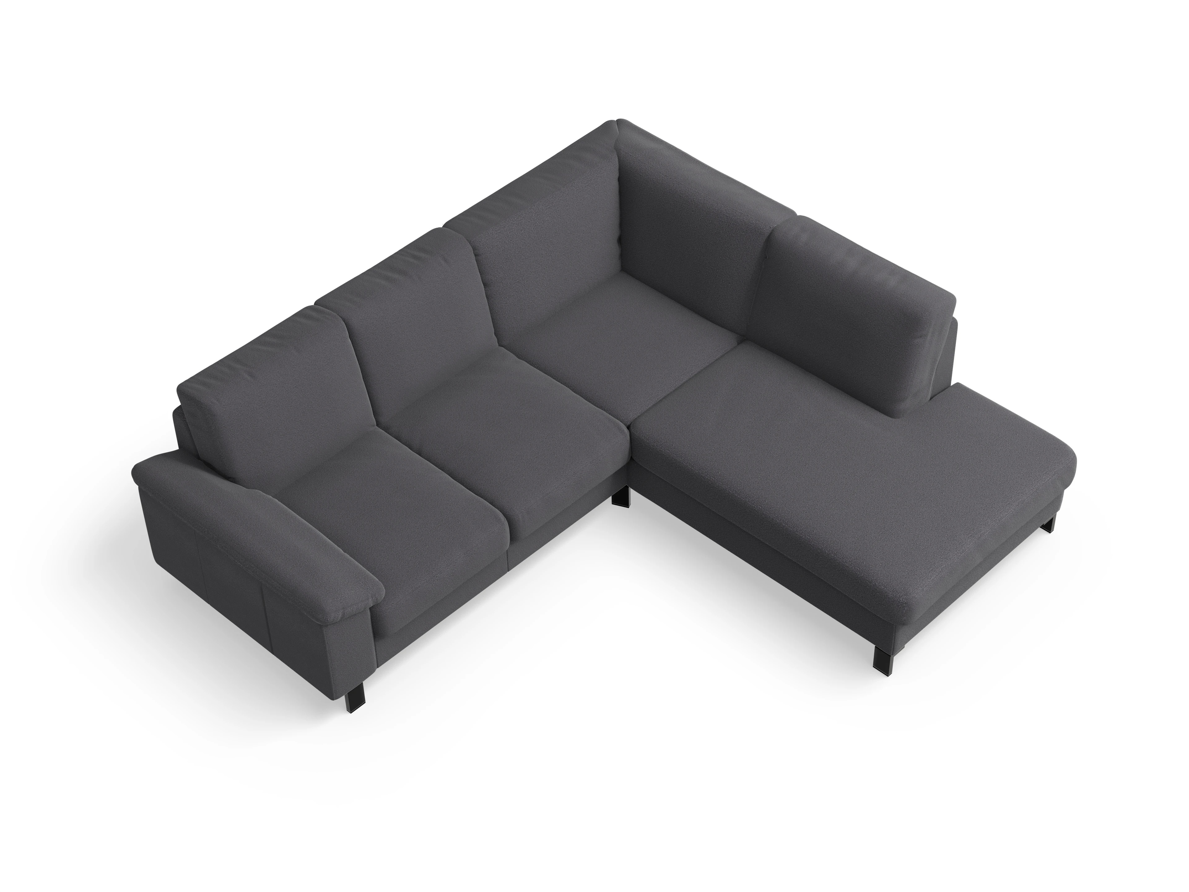 Casco Ecksofa UM Small R Ansicht des Produktes Casco 2.0 Ecksofa rechts Abschluss offen in Stoff Grau