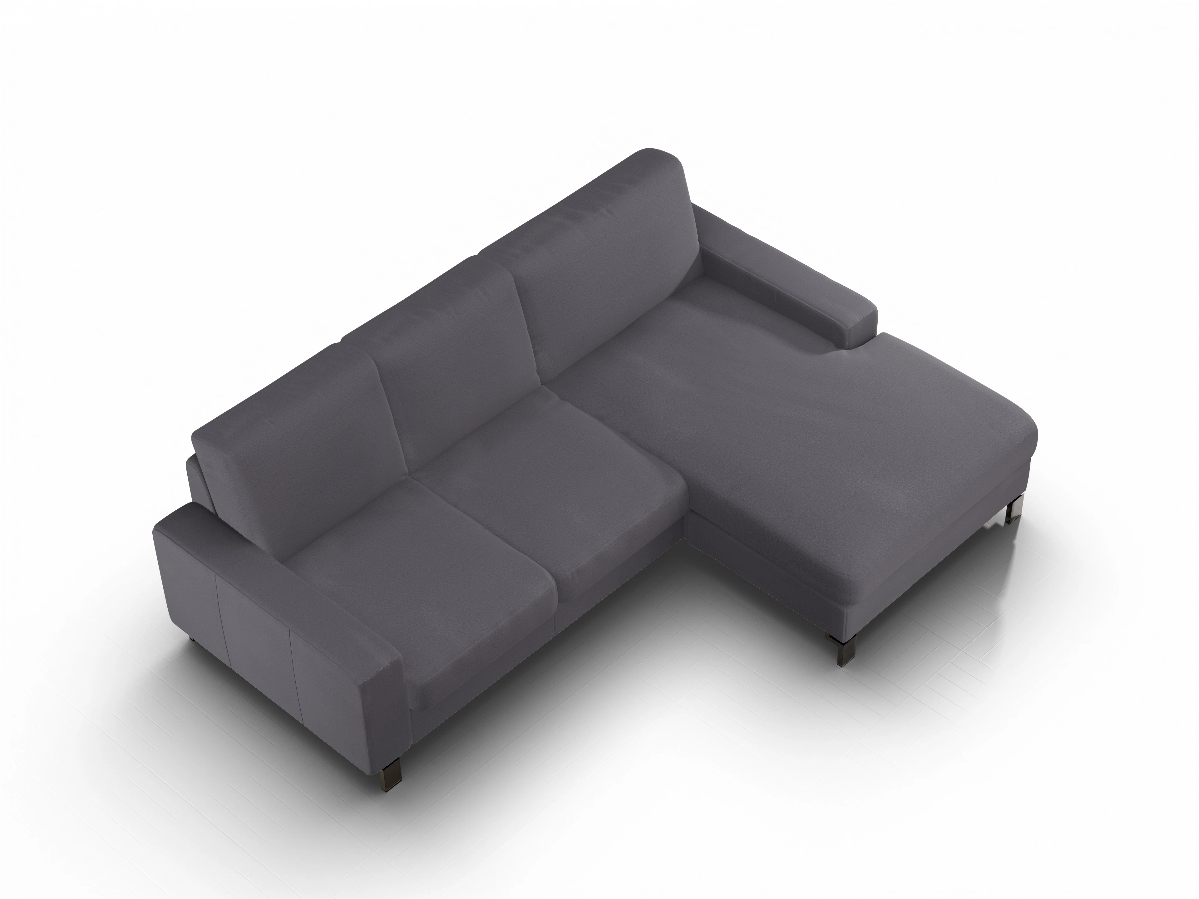 Ansicht des Produktes Casco 2.0 Ecksofa rechts Abschluss offen in Stoff Grau