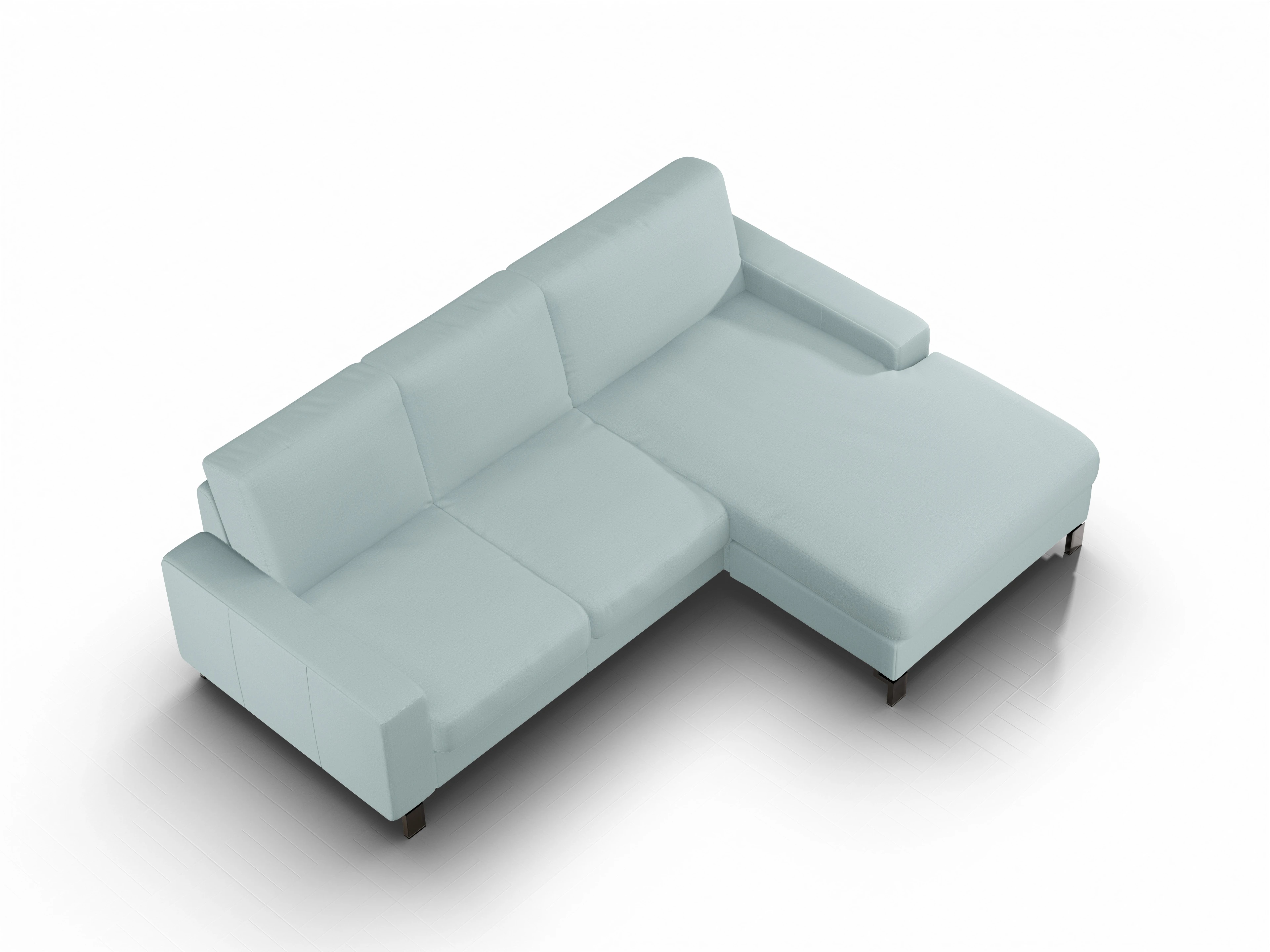 Ansicht des Produktes Casco 2.0 Ecksofa rechts Abschluss offen in Stoff Blau