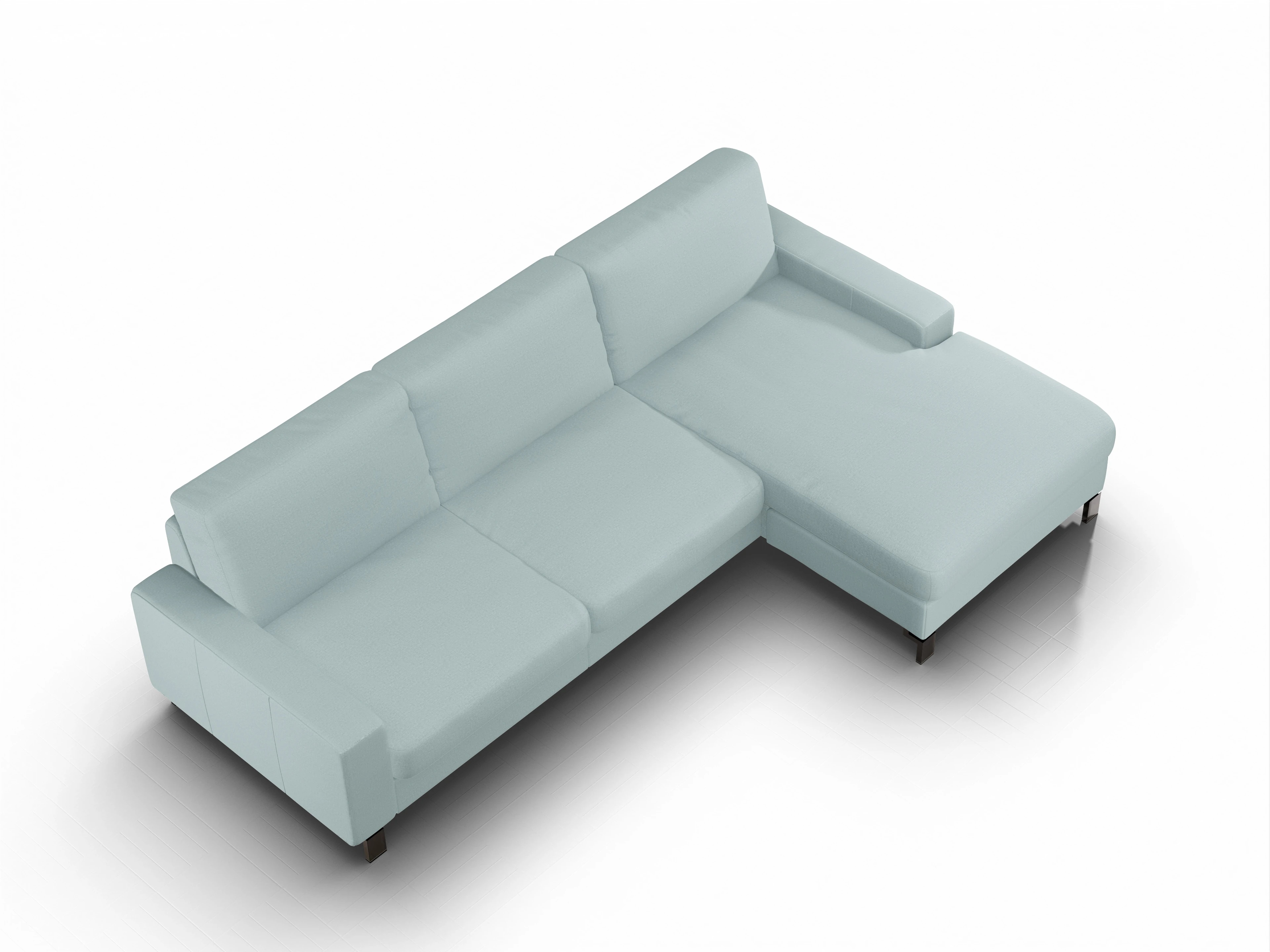 Ansicht des Produktes Casco 2.0 Ecksofa rechts Abschluss offen in Stoff Blau