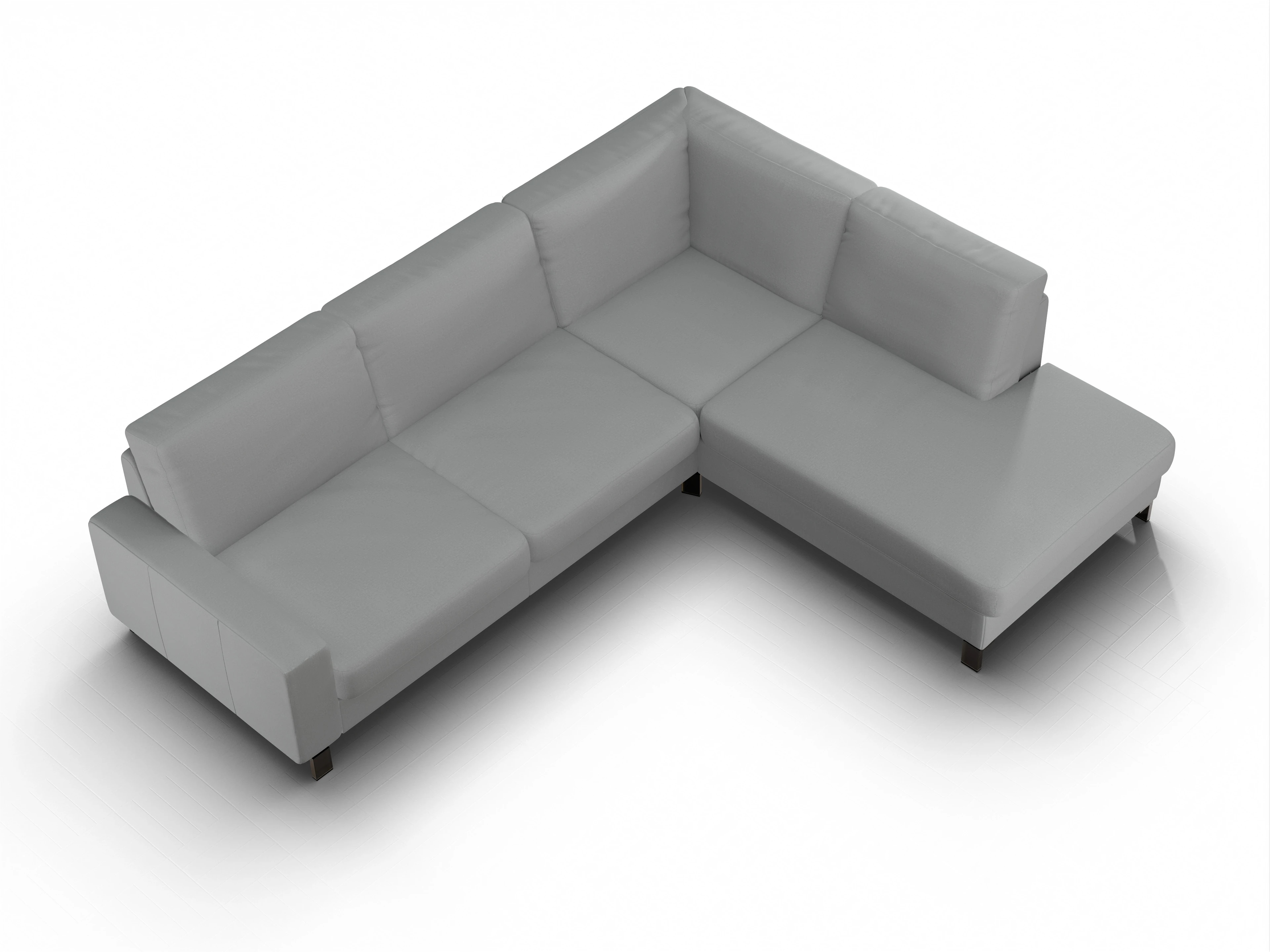 Ansicht des Produktes Casco 2.0 Ecksofa rechts Abschluss offen in Stoff Grau
