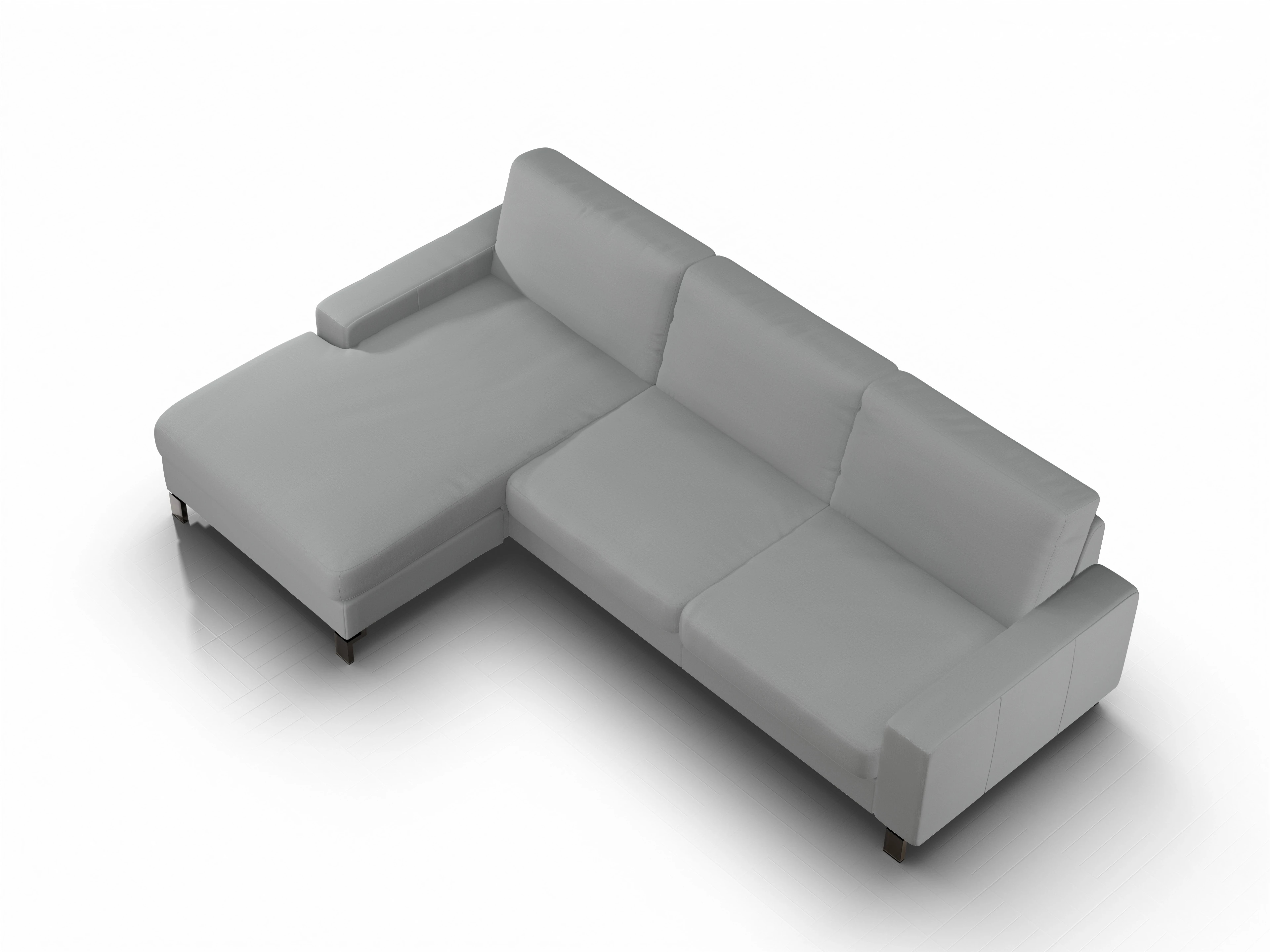 Ansicht des Produktes Casco 2.0 Ecksofa links Abschluss offen in Stoff Grau