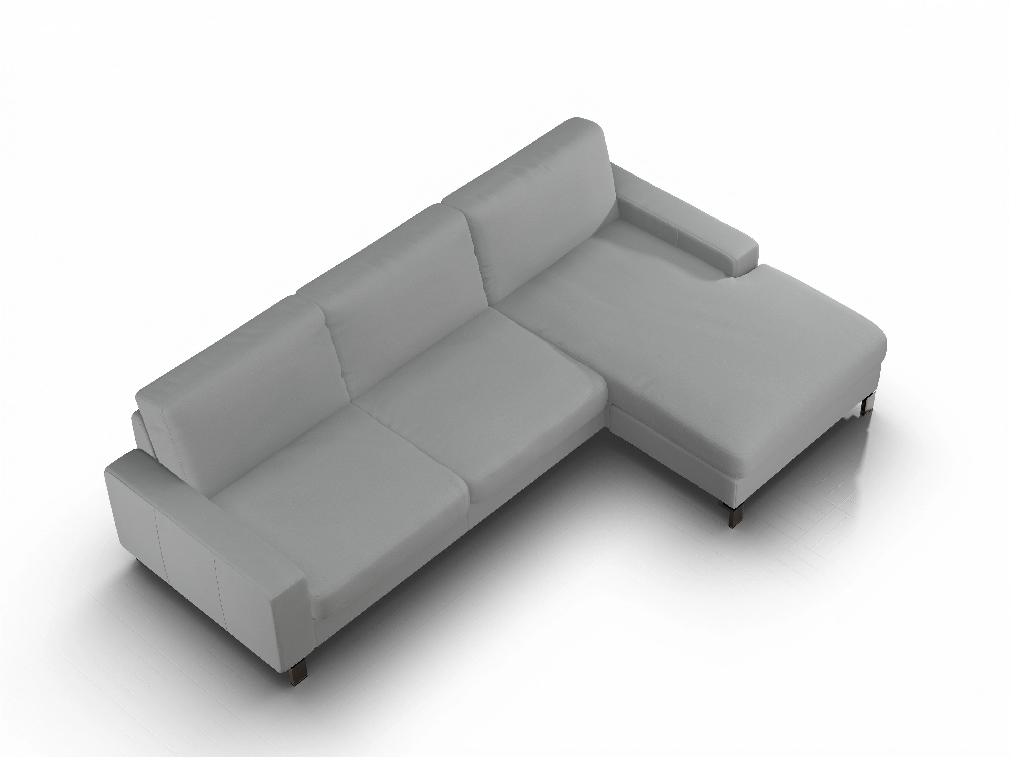 Ansicht des Produktes Casco 2.0 Ecksofa rechts Abschluss offen in Stoff Grau