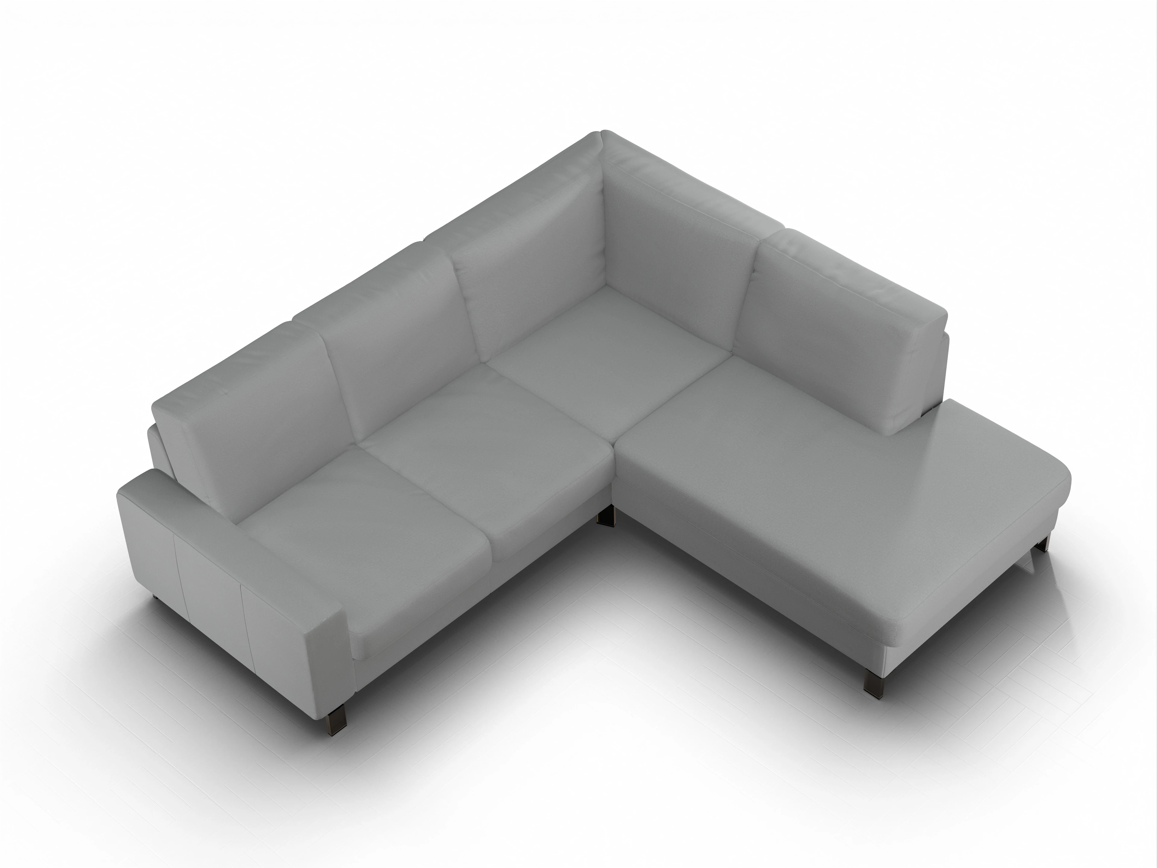 Ansicht des Produktes Casco 2.0 Ecksofa rechts Abschluss offen in Stoff Grau