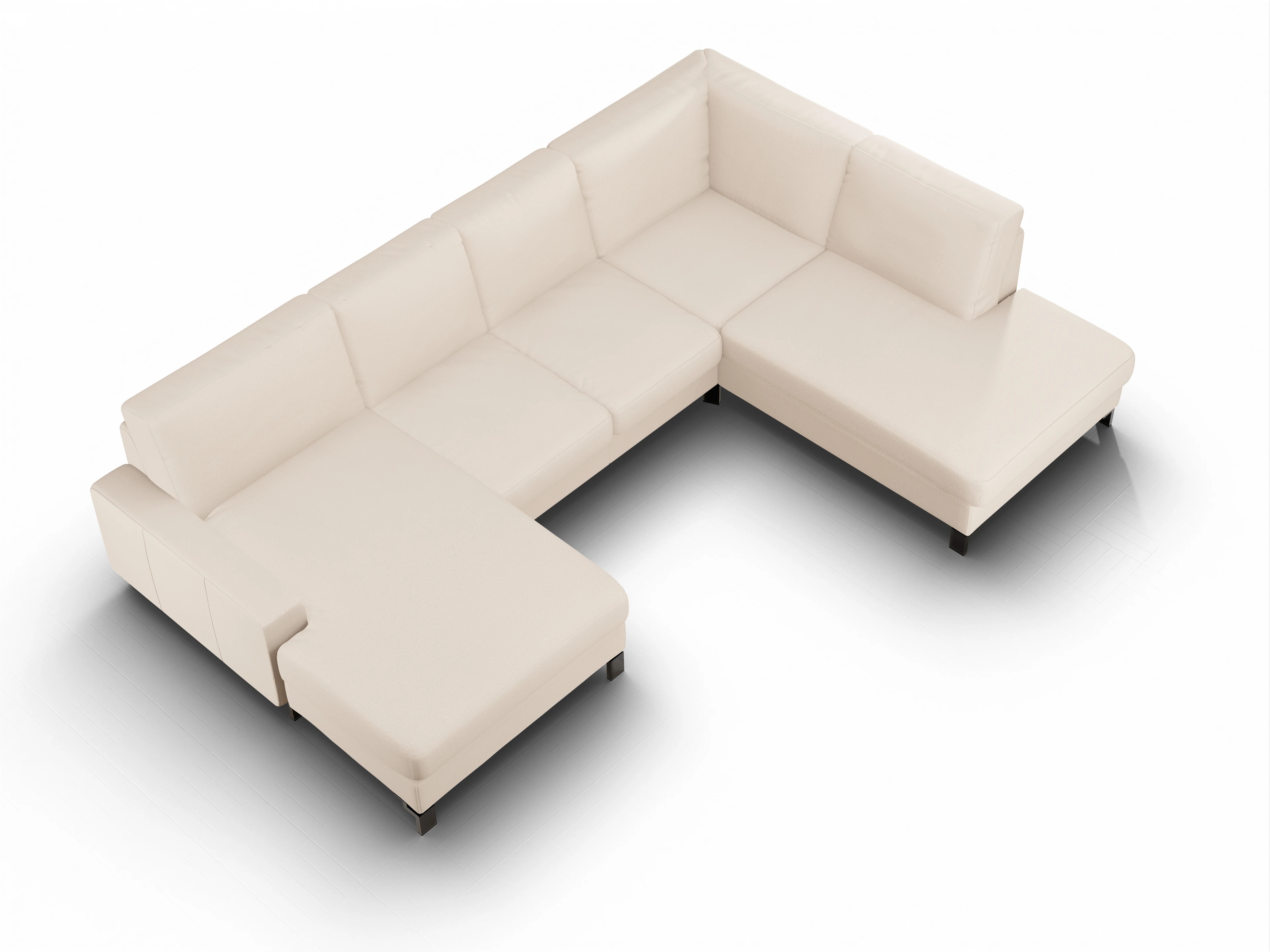 Ansicht des Produktes Casco 2.0 Wohnlandschaft offen beidseitig in Stoff Beige