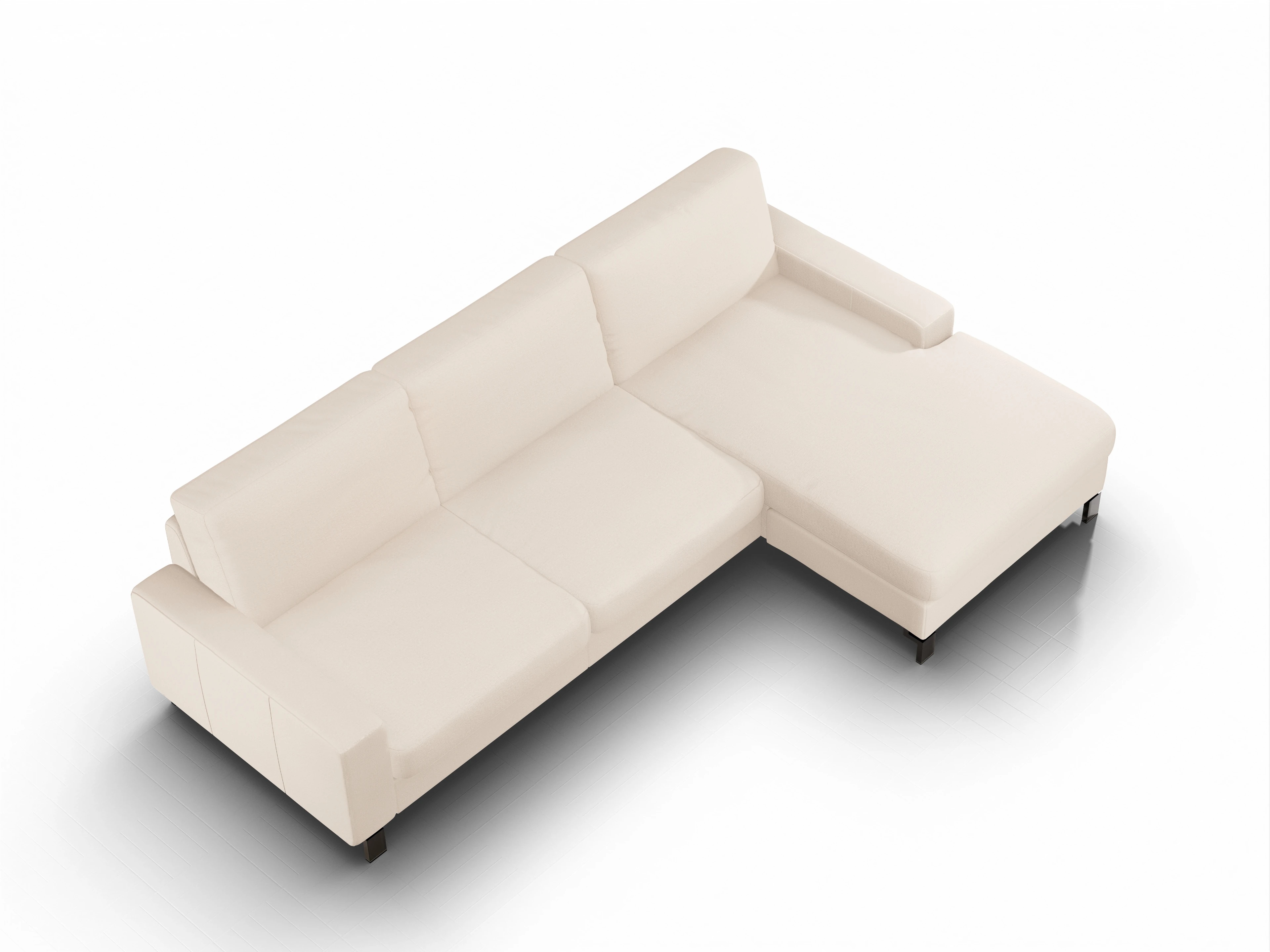 Ansicht des Produktes Casco 2.0 Ecksofa rechts Abschluss offen in Stoff Beige