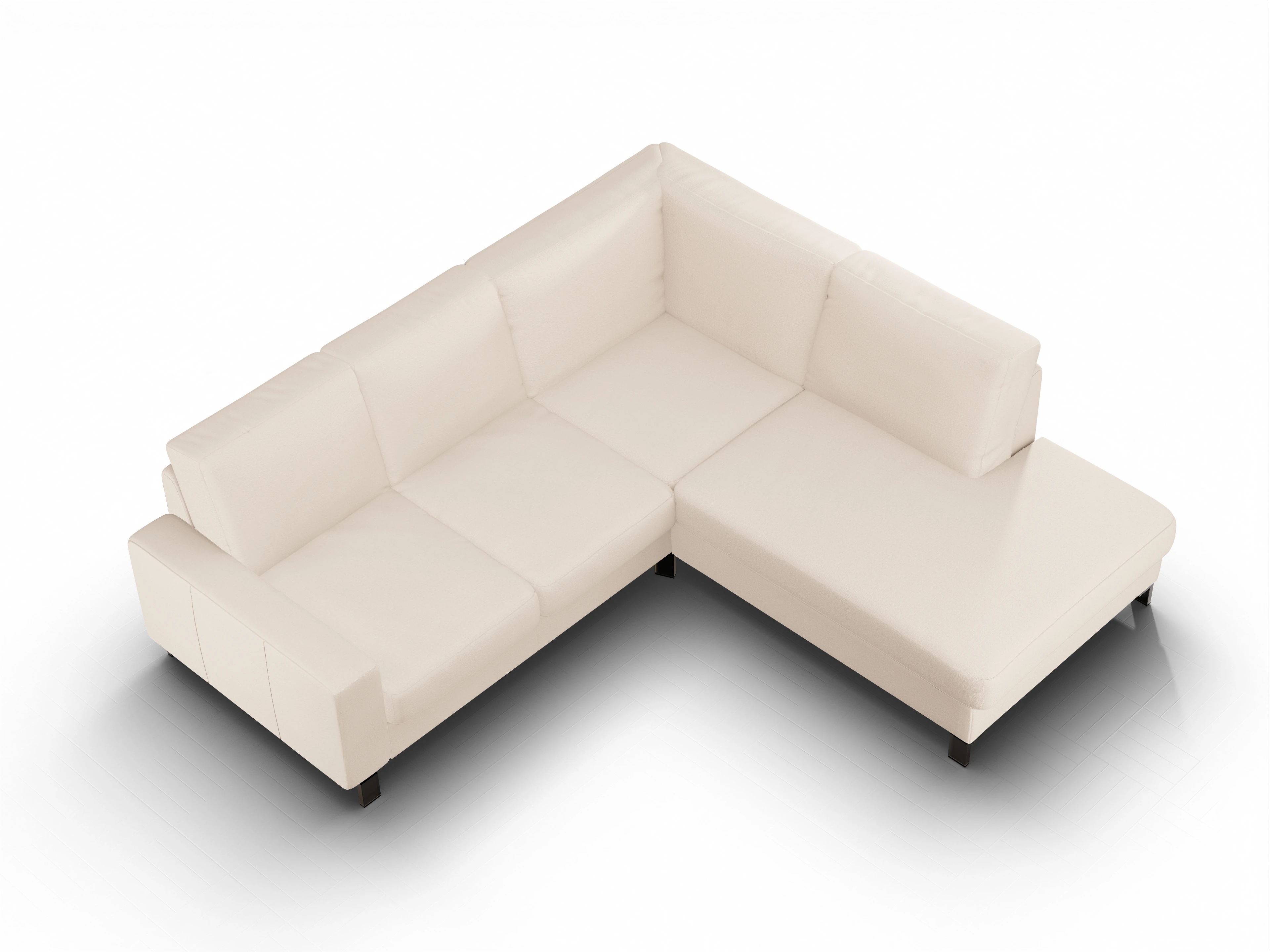Ansicht des Produktes Casco 2.0 Ecksofa rechts Abschluss offen in Stoff Beige