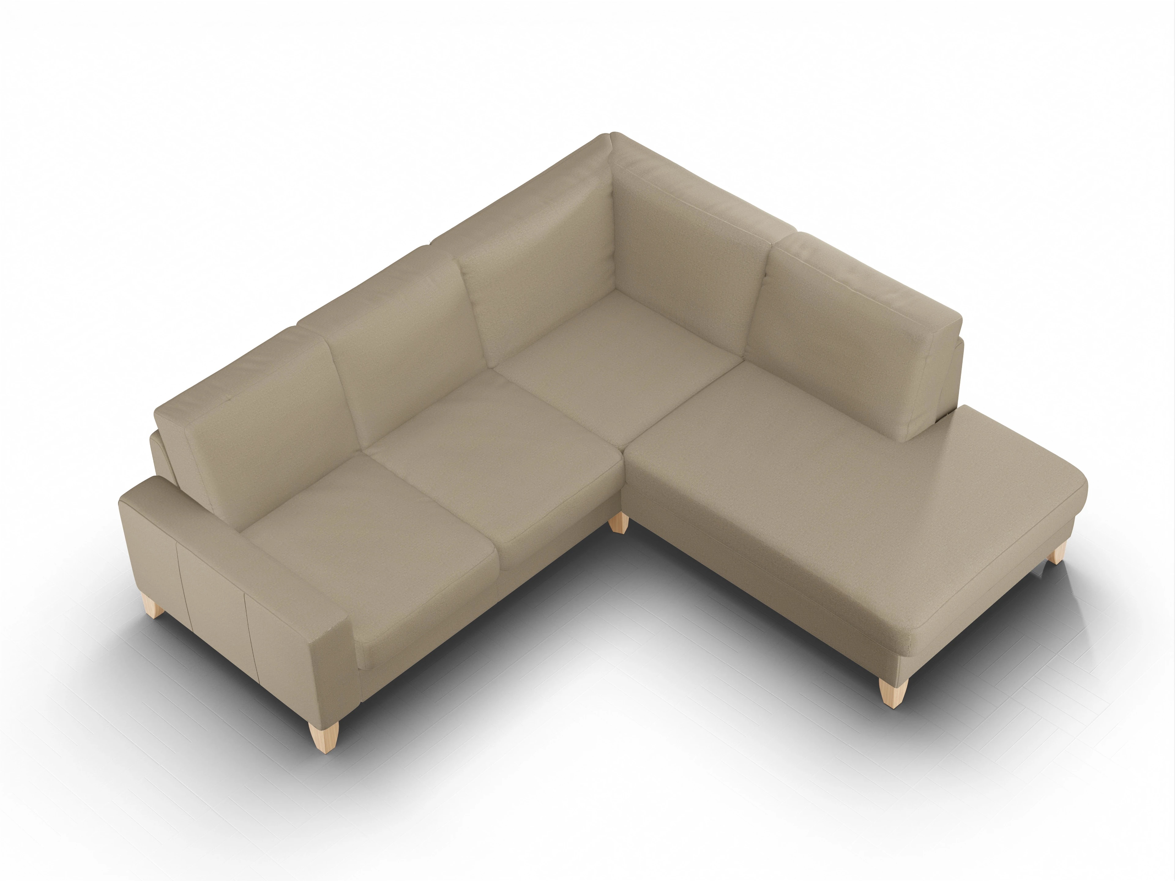 Ansicht des Produktes Casco 2.0 Ecksofa rechts Abschluss offen in Stoff Braun