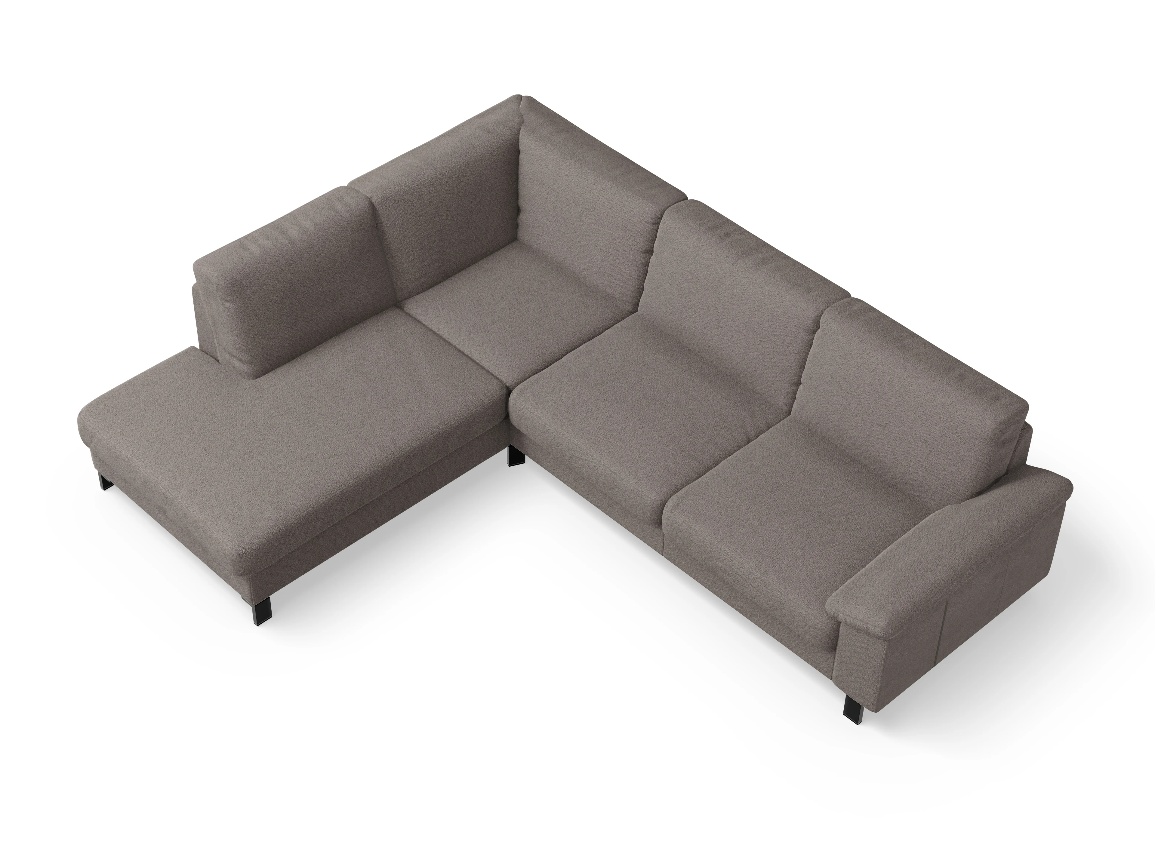 Ansicht des Produktes Casco 2.0 Ecksofa links Abschluss offen in Stoff Braun