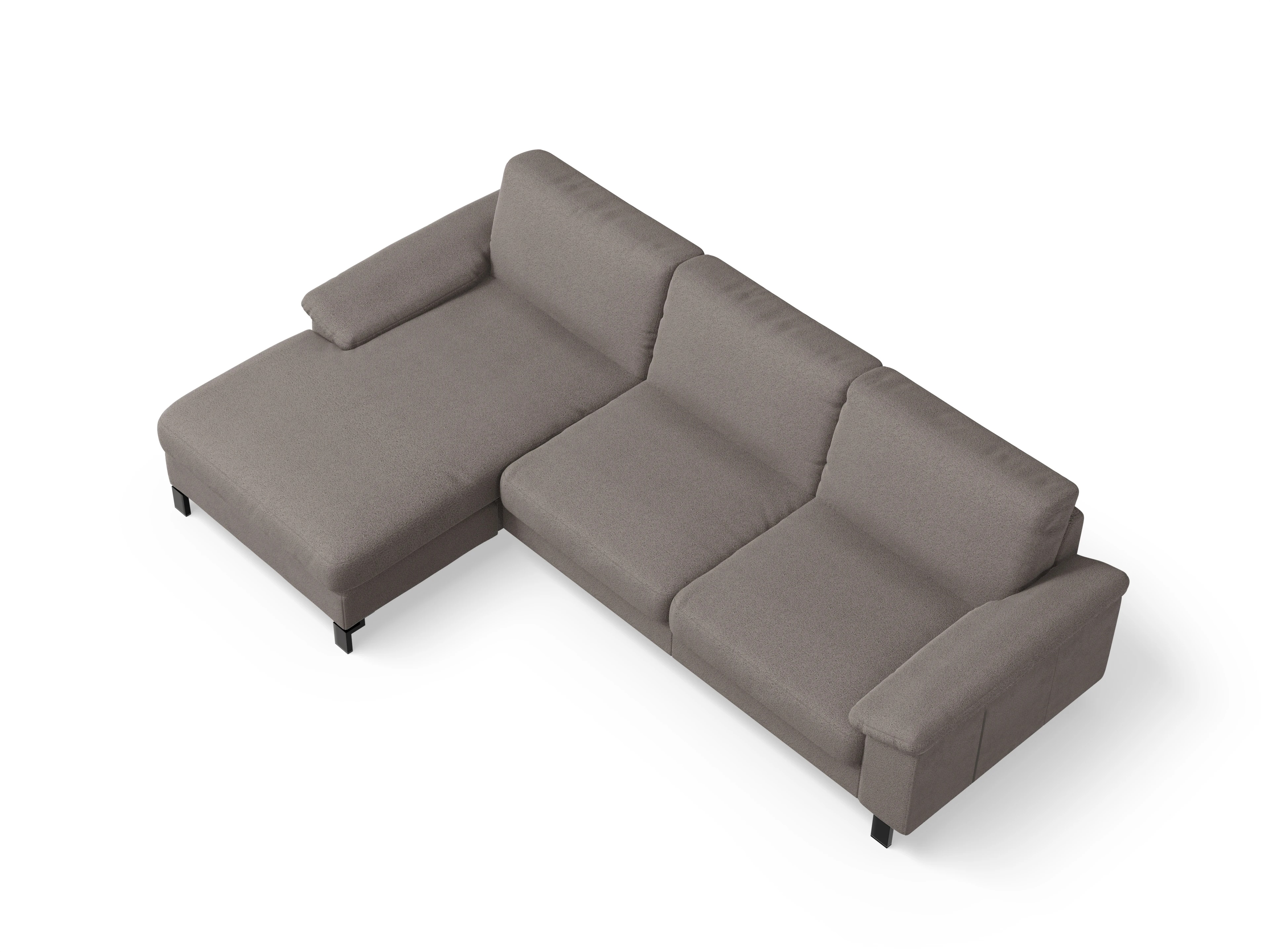 Ansicht des Produktes Casco 2.0 Ecksofa links Abschluss offen in Stoff Braun