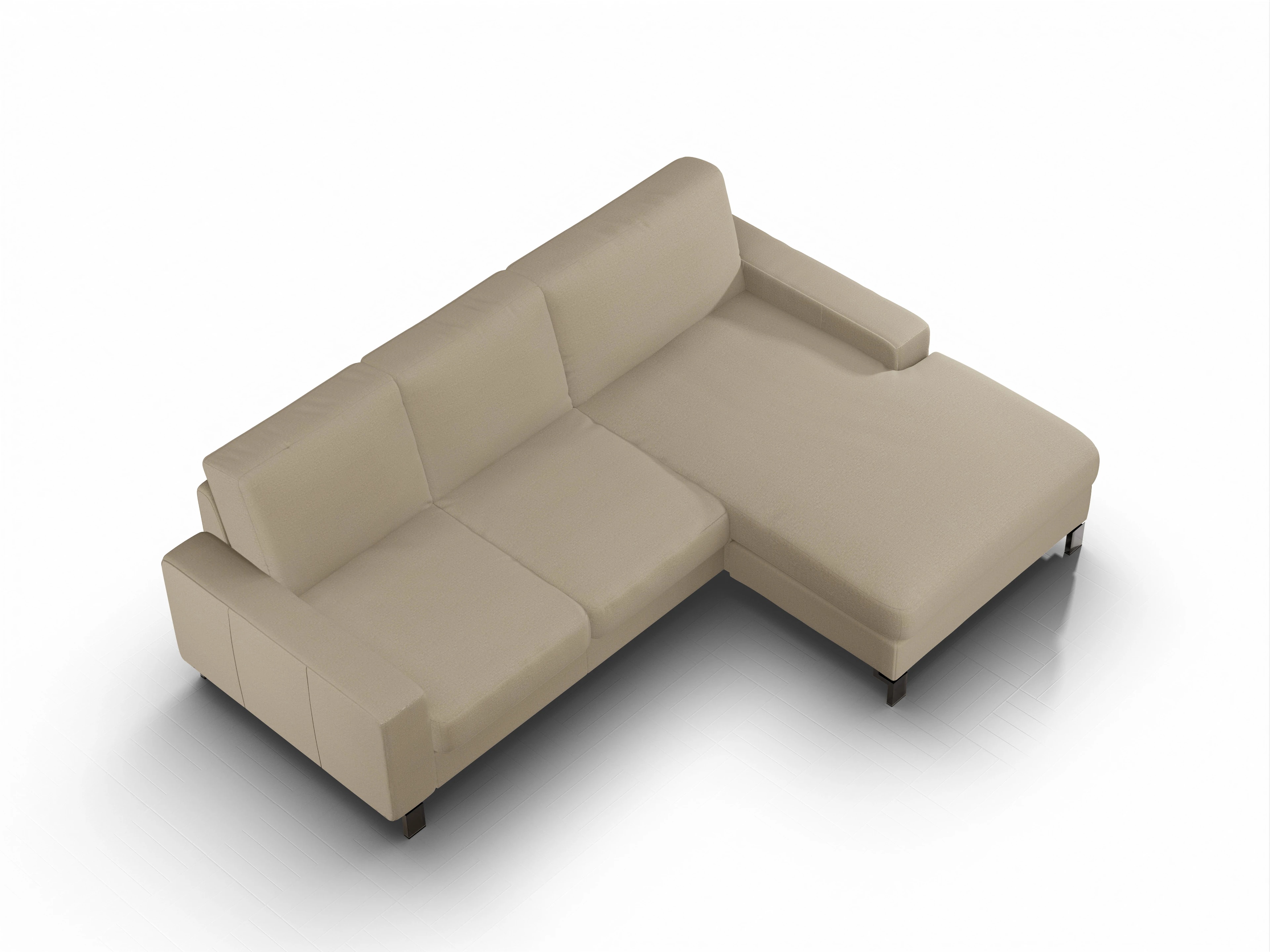 Ansicht des Produktes Casco 2.0 Ecksofa rechts Abschluss offen in Stoff Braun