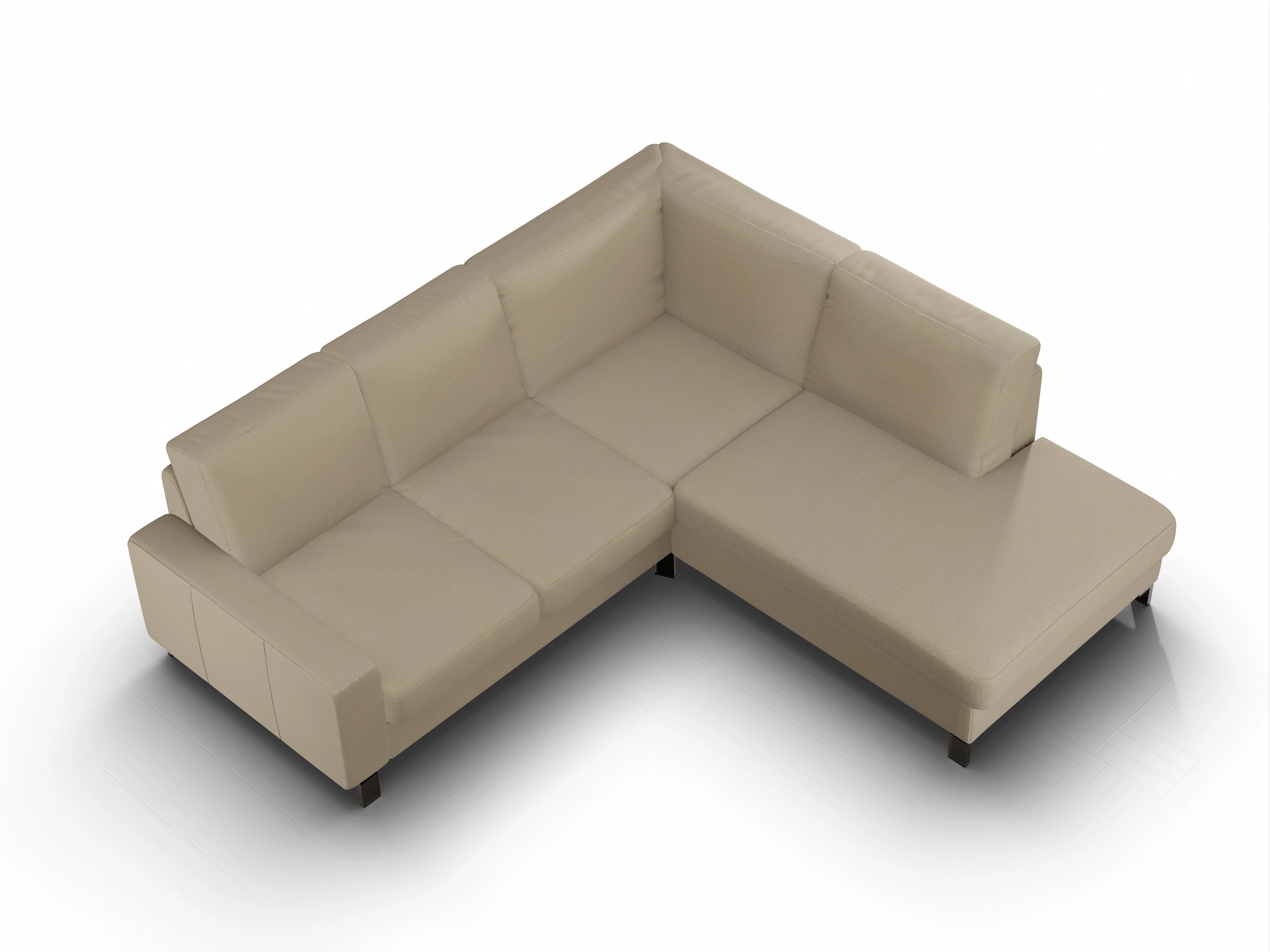 Ansicht des Produktes Casco 2.0 Ecksofa rechts Abschluss offen in Stoff Braun