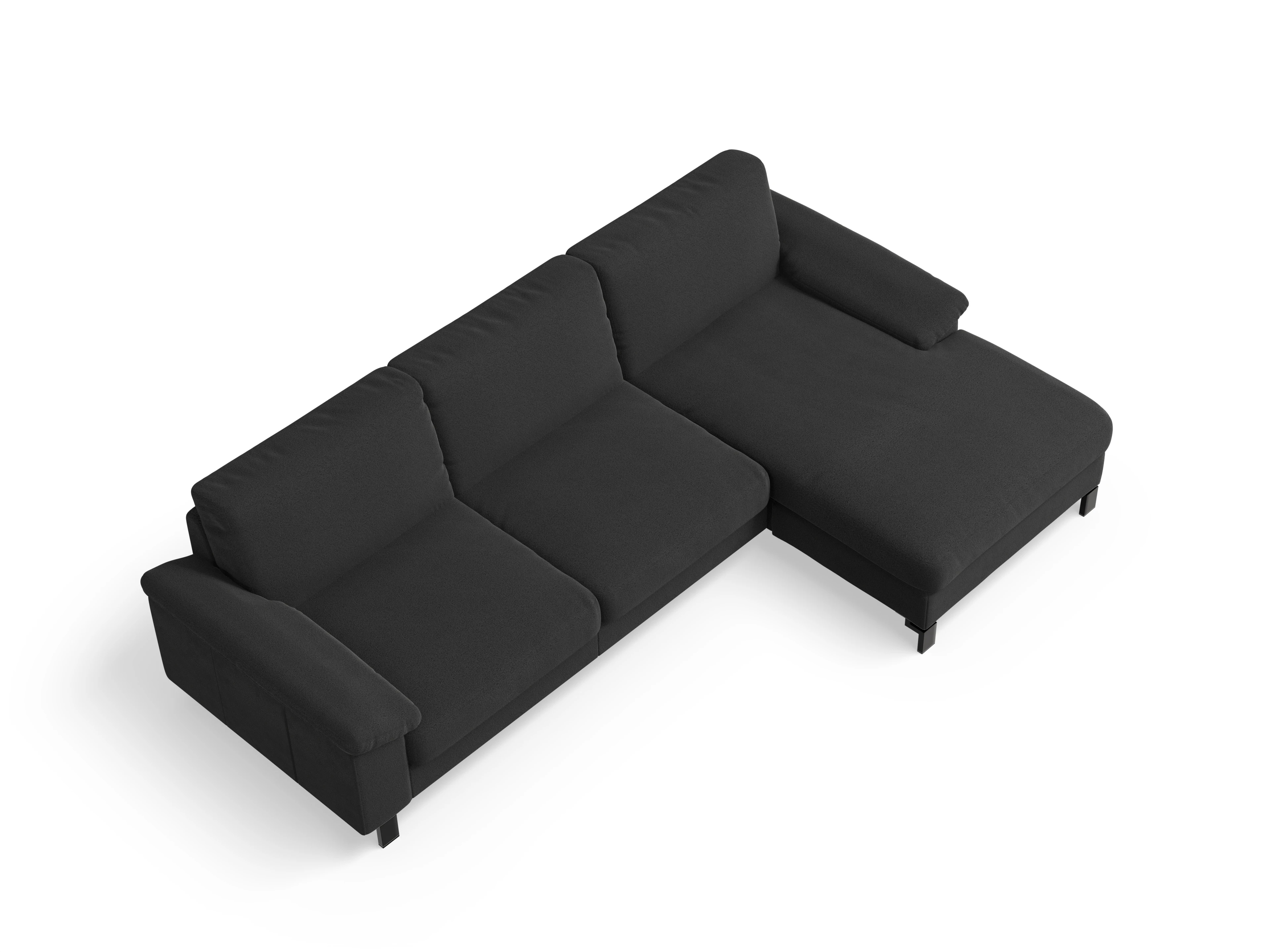 Casco Ecksofa LO Large R Ansicht des Produktes Casco 2.0 Ecksofa rechts Abschluss offen in Stoff Schwarz
