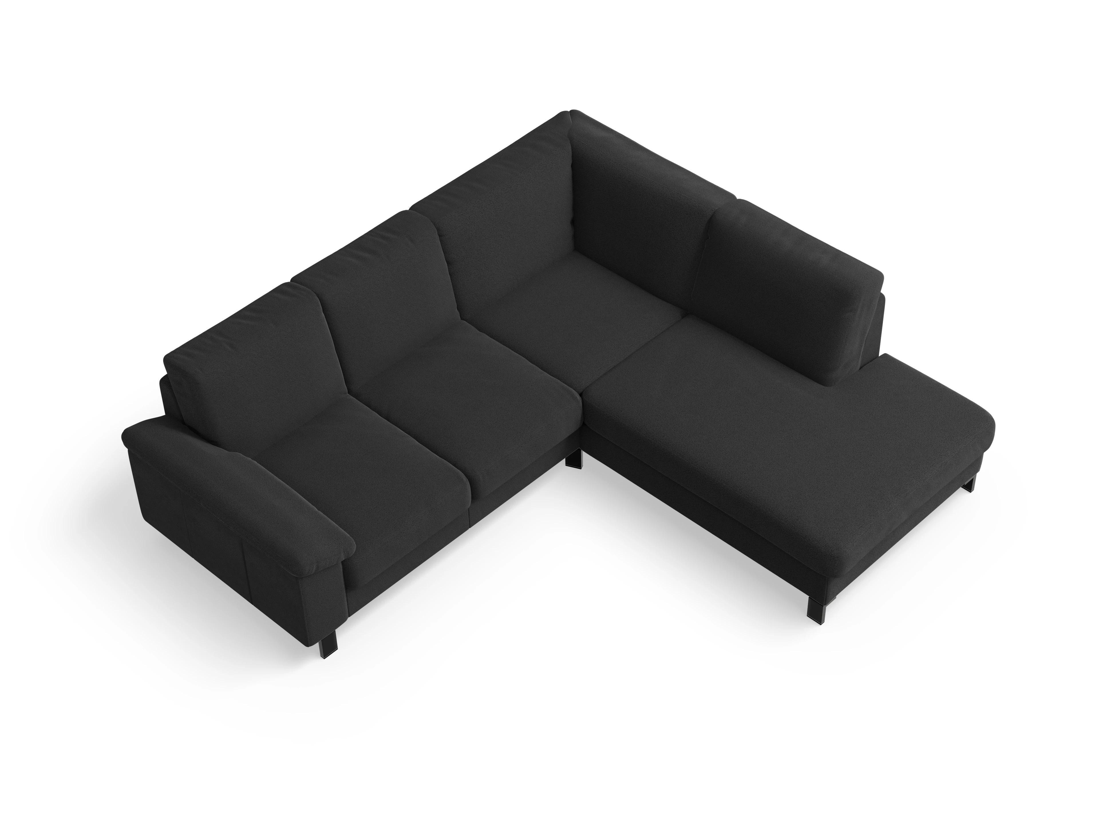 Ansicht des Produktes Casco 2.0 Ecksofa rechts Abschluss offen in Stoff Schwarz
