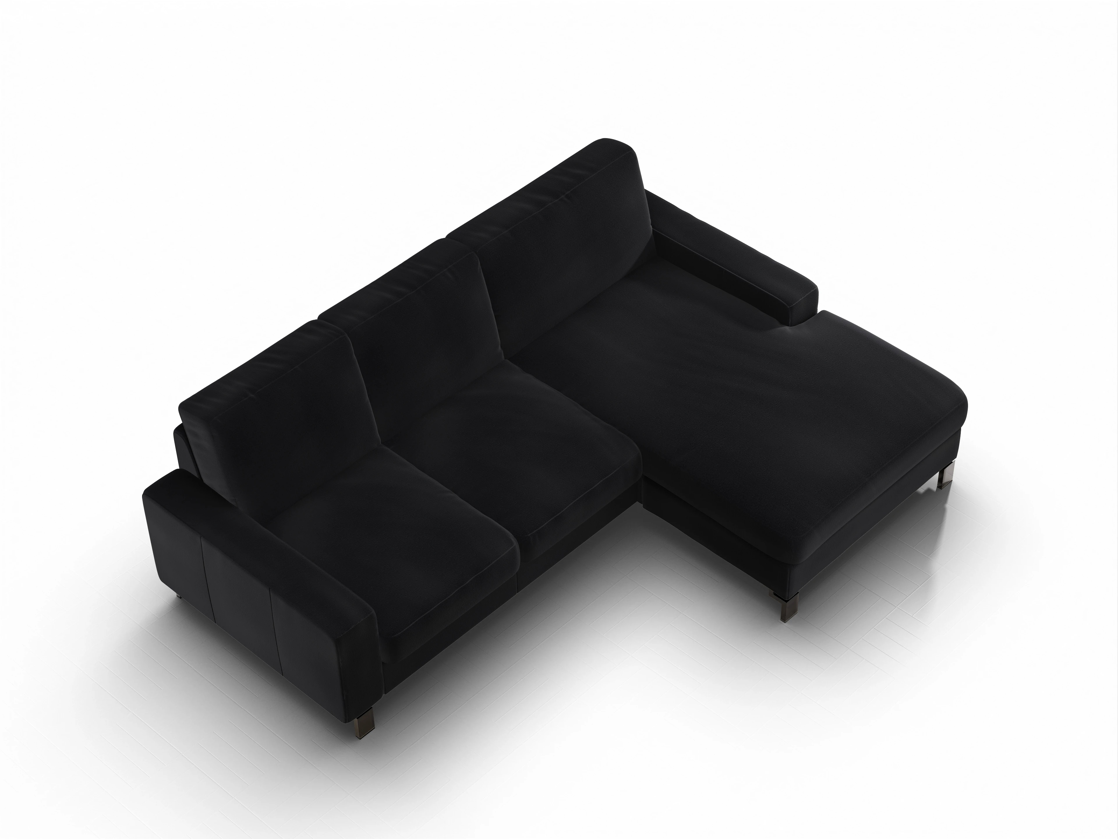 Ansicht des Produktes Casco 2.0 Ecksofa rechts Abschluss offen in Stoff Schwarz