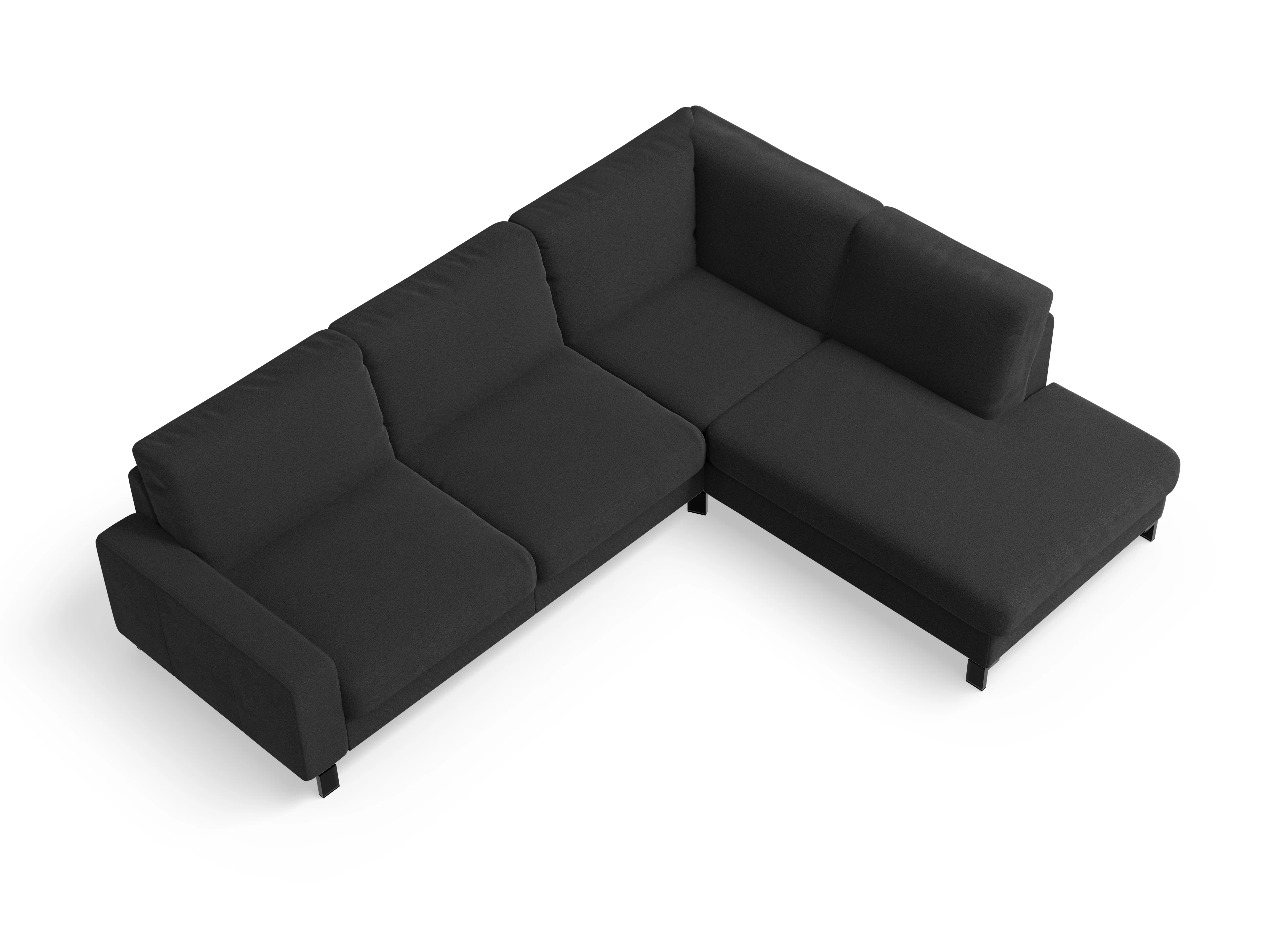 Ansicht des Produktes Casco 2.0 Ecksofa rechts Abschluss offen in Stoff Schwarz