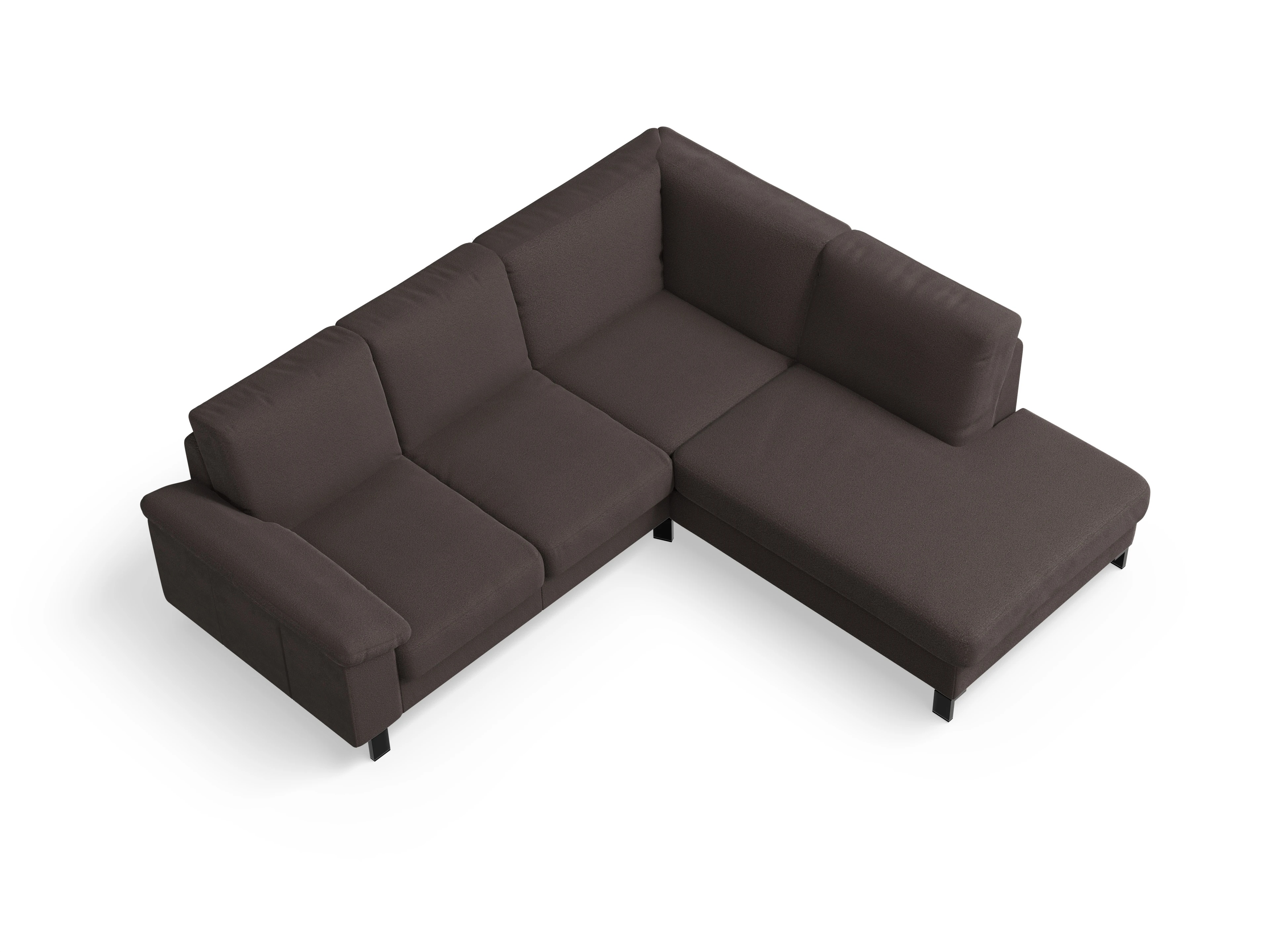 Ansicht des Produktes Casco 2.0 Ecksofa rechts Abschluss offen in Stoff Braun