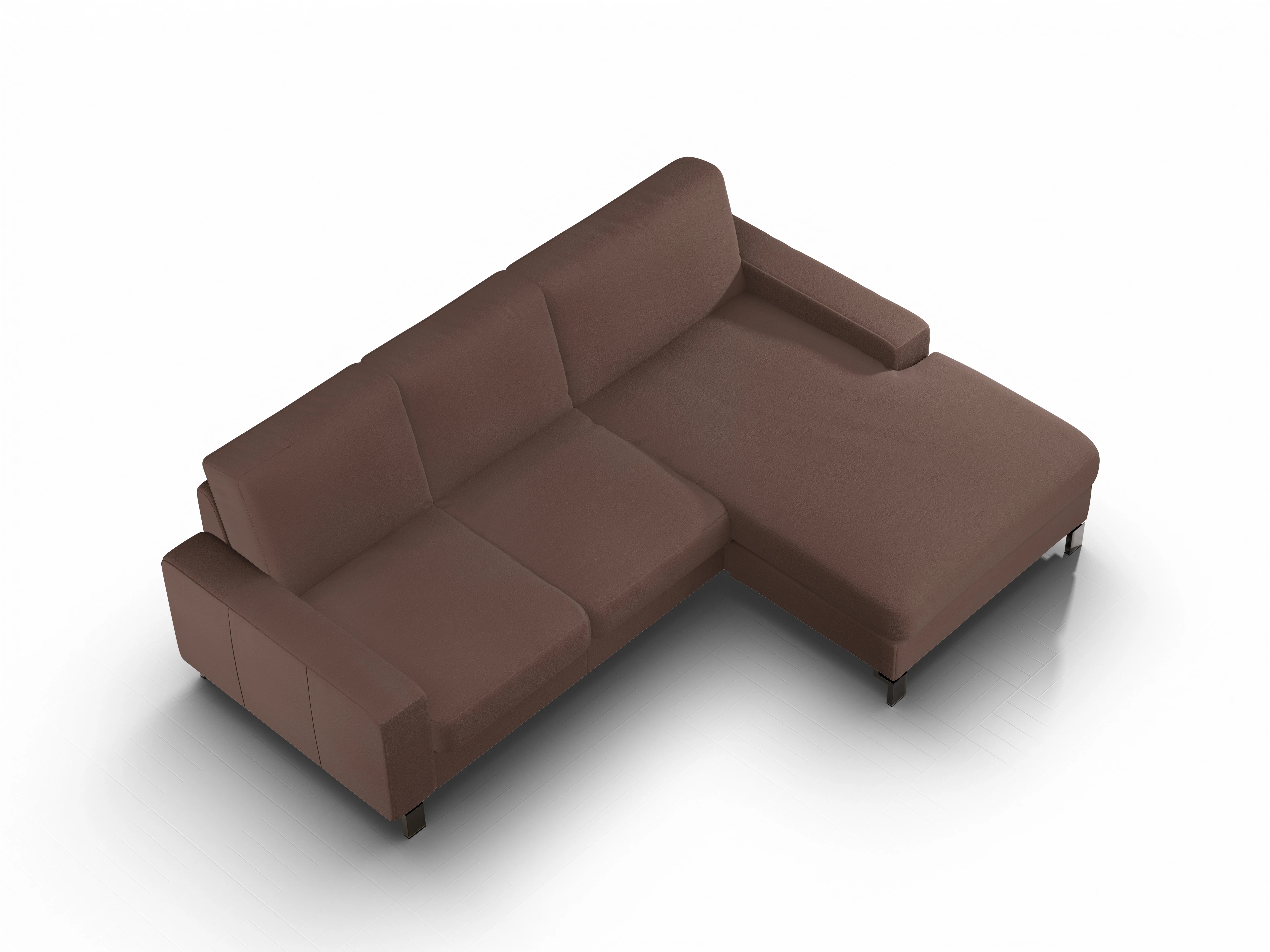 Ansicht des Produktes Casco 2.0 Ecksofa rechts Abschluss offen in Stoff Braun