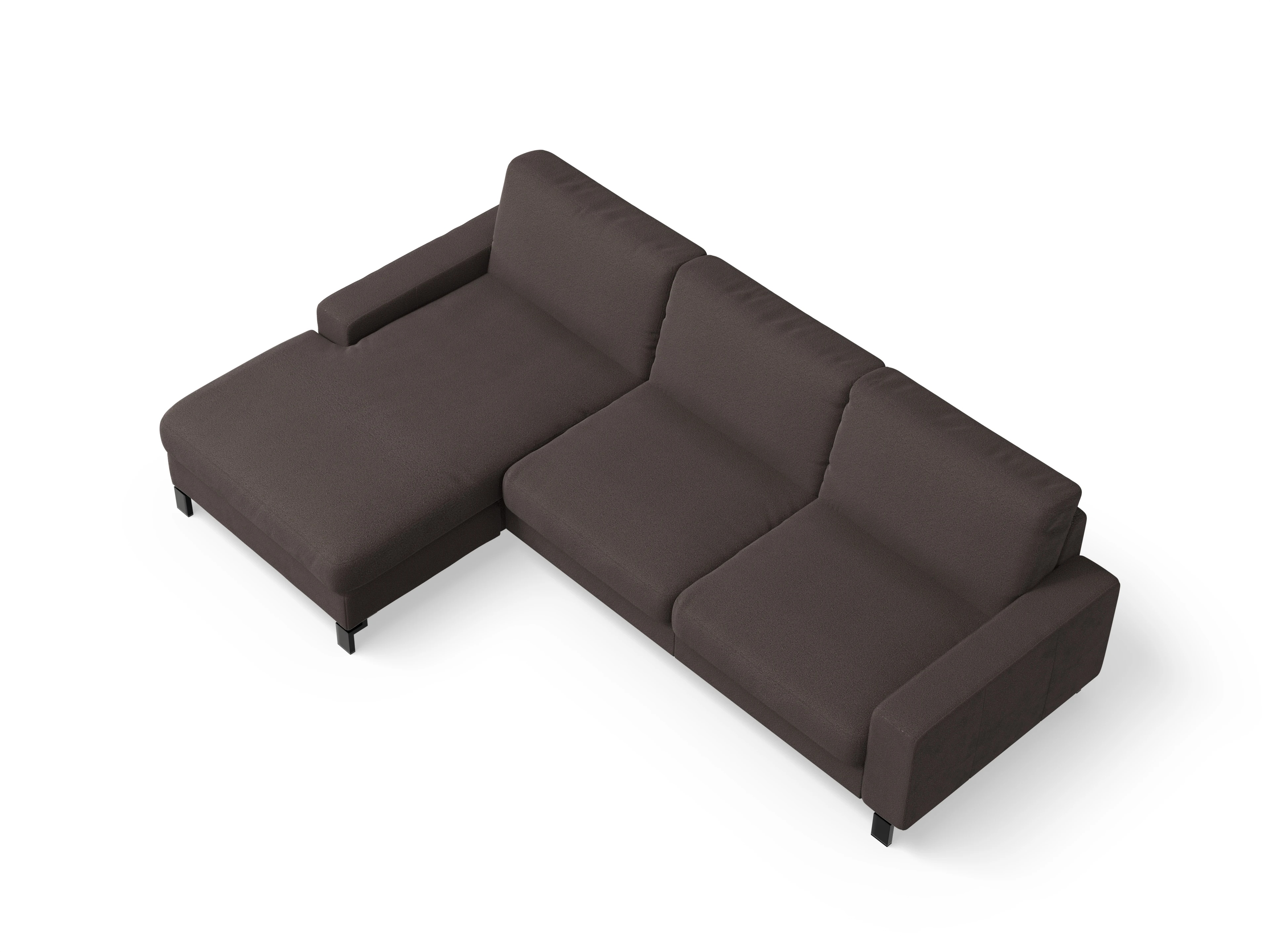 Ansicht des Produktes Casco 2.0 Ecksofa links Abschluss offen in Stoff Braun