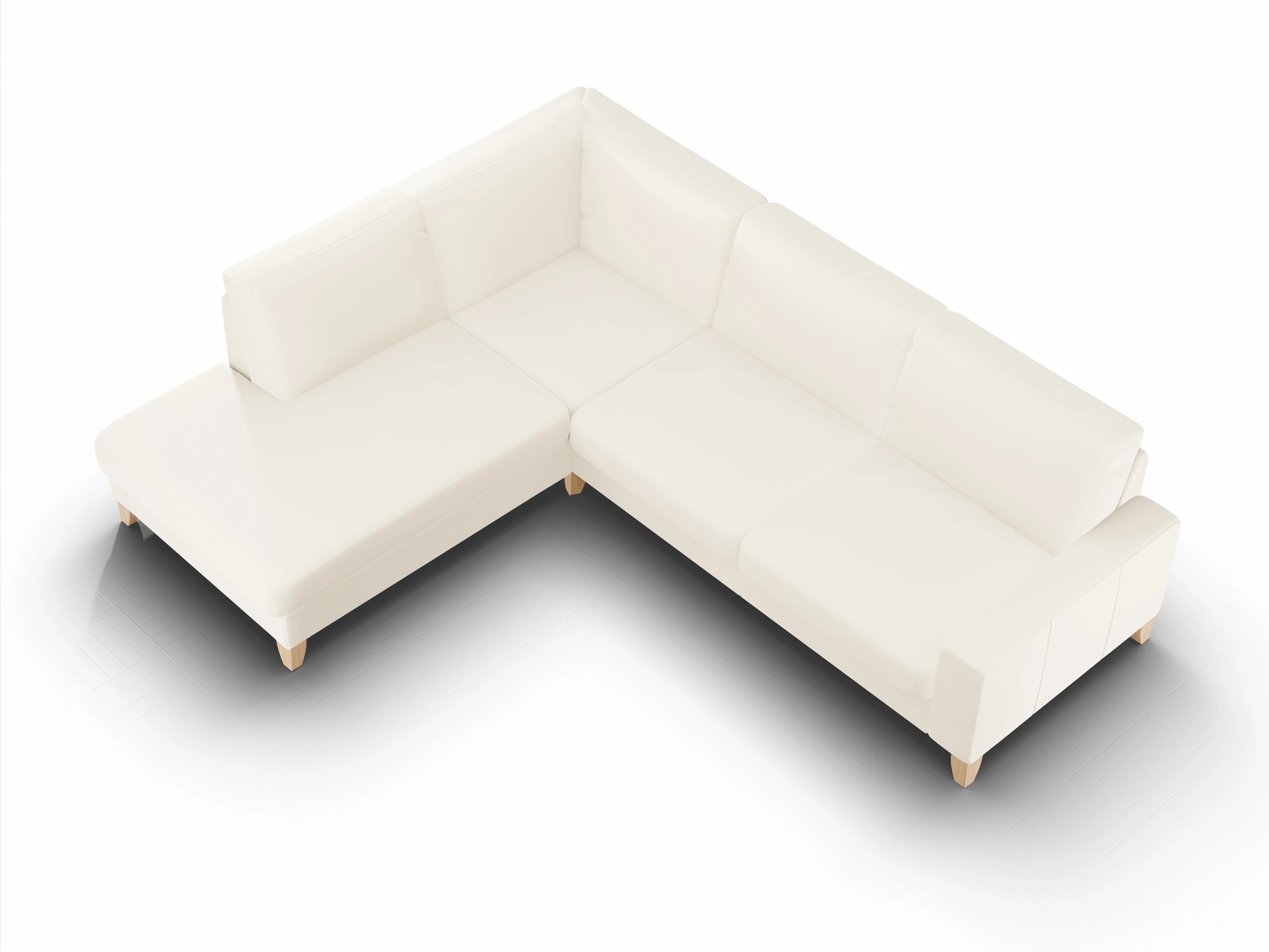 Ansicht des Produktes Casco 2.0 Ecksofa links Abschluss offen in Stoff Beige