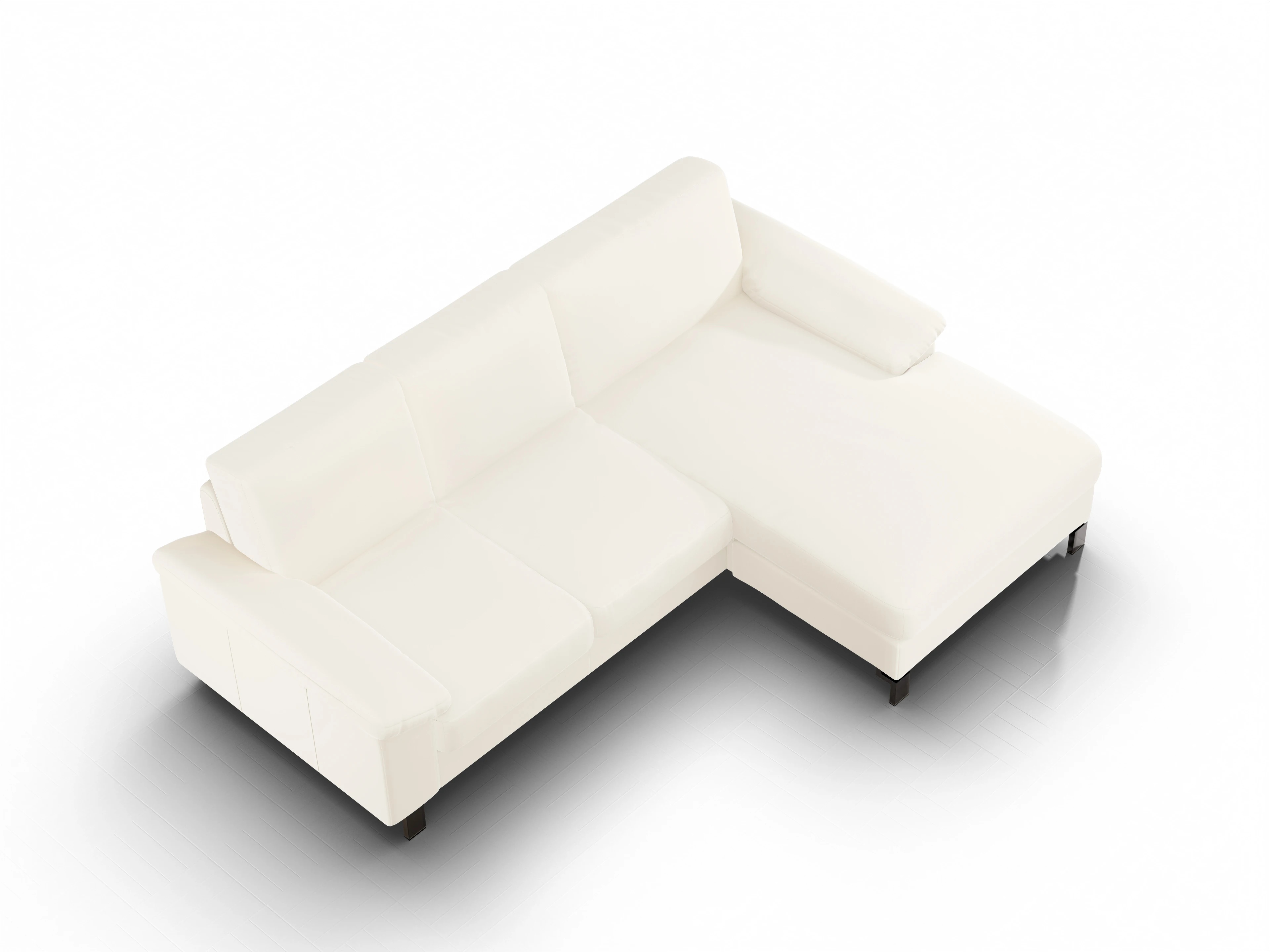 Ansicht des Produktes Casco 2.0 Ecksofa rechts Abschluss offen in Stoff Beige