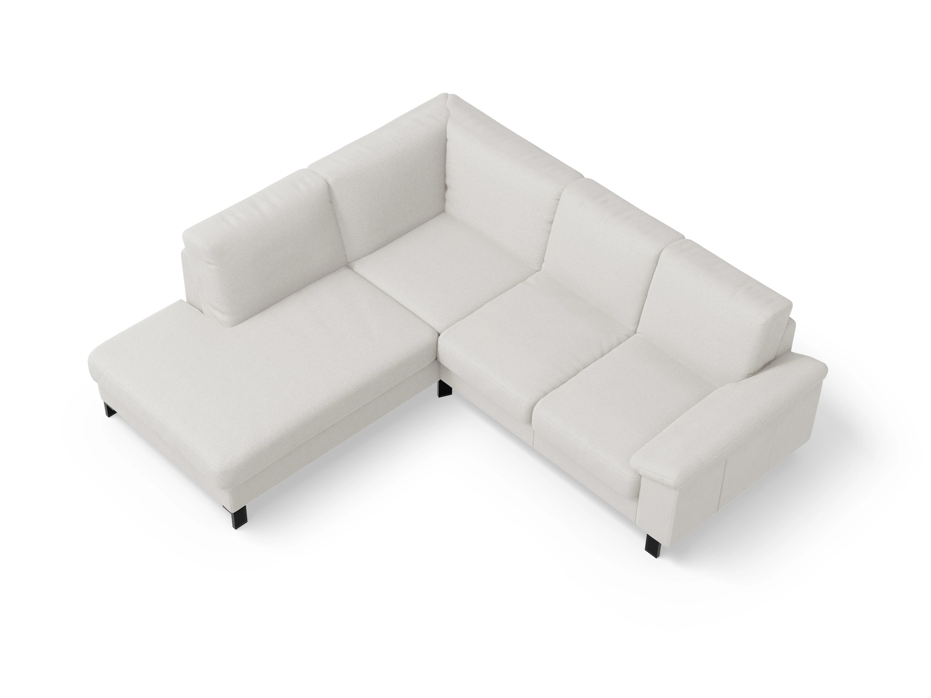 Casco Ecksofa UM Small L Ansicht des Produktes Casco 2.0 Ecksofa links Abschluss offen in Stoff Beige