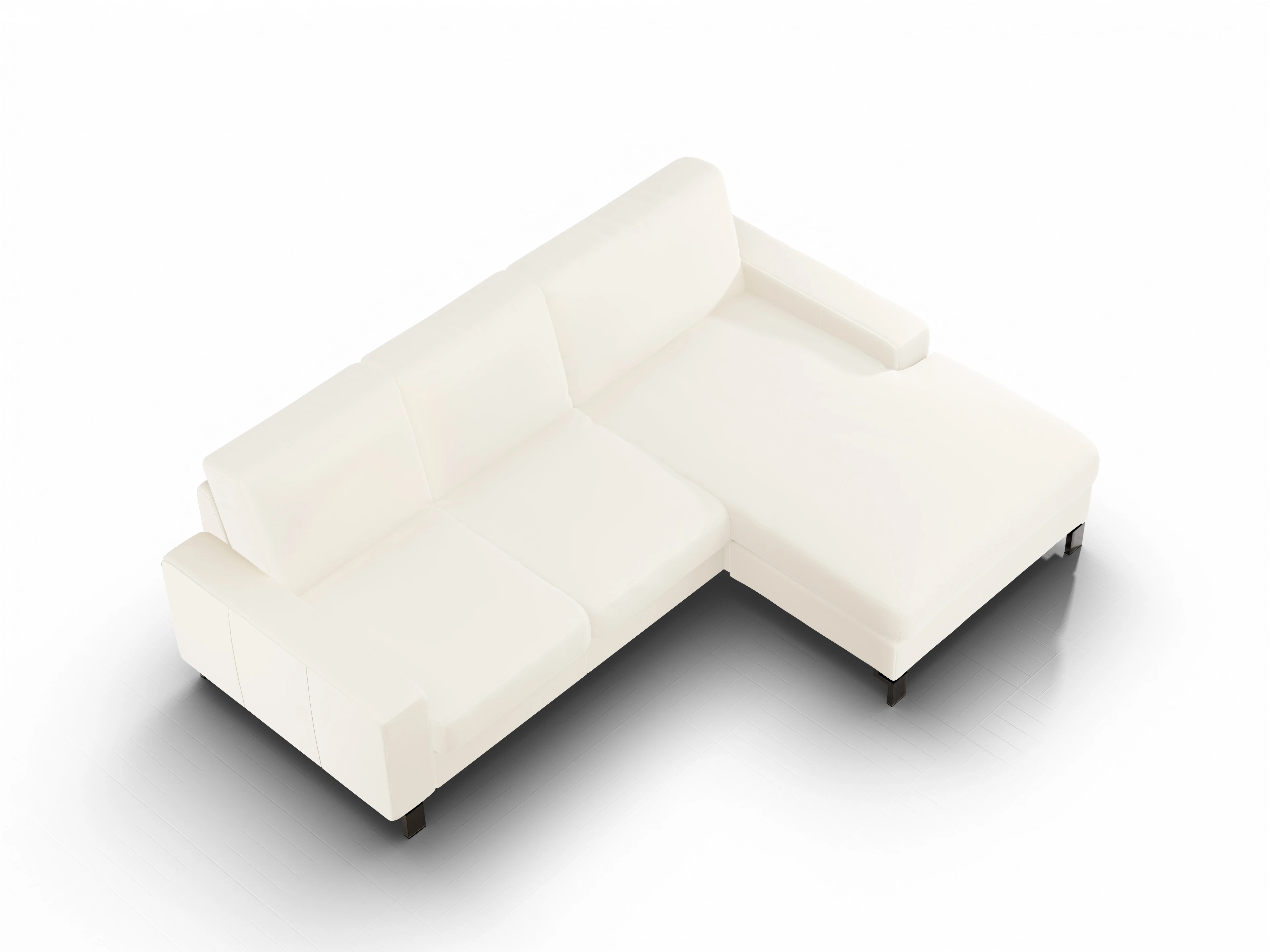 Ansicht des Produktes Casco 2.0 Ecksofa rechts Abschluss offen in Stoff Beige