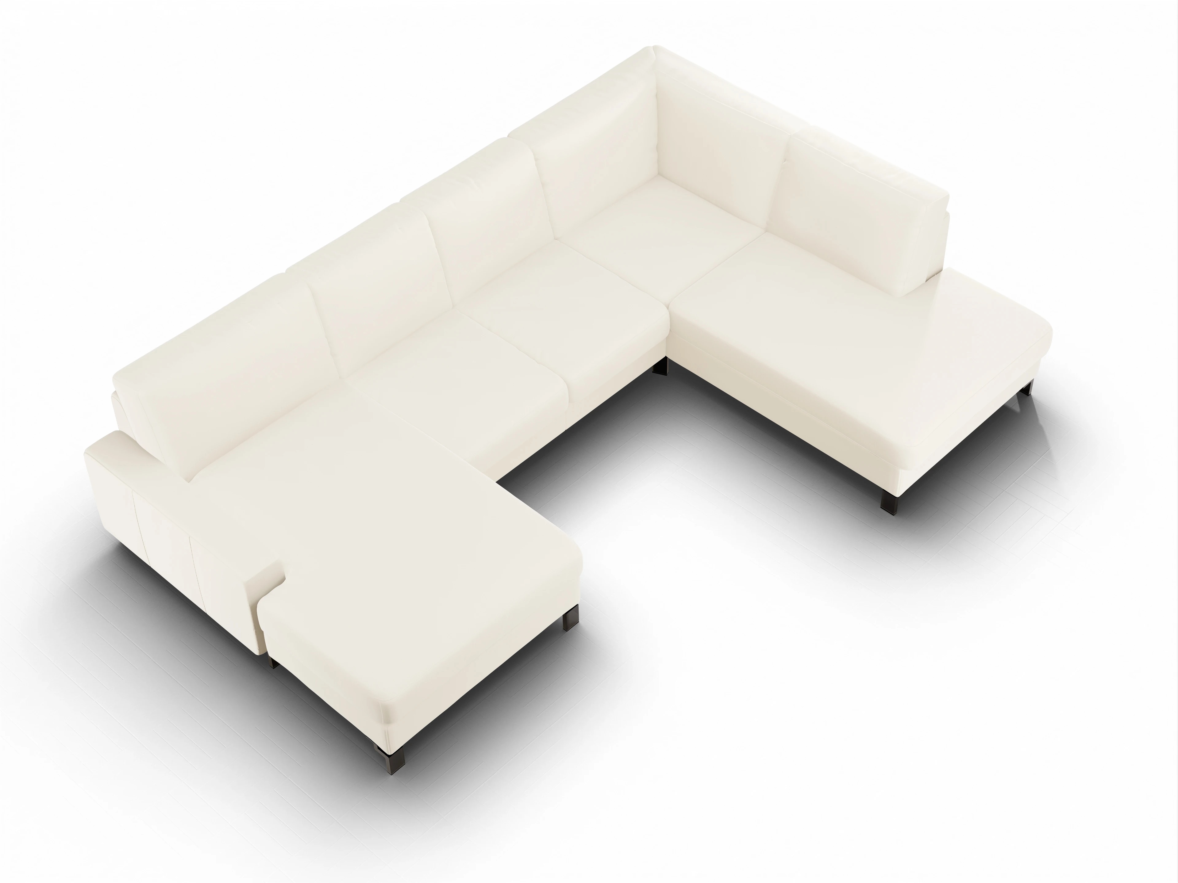 Ansicht des Produktes Casco 2.0 Wohnlandschaft offen beidseitig in Stoff Beige