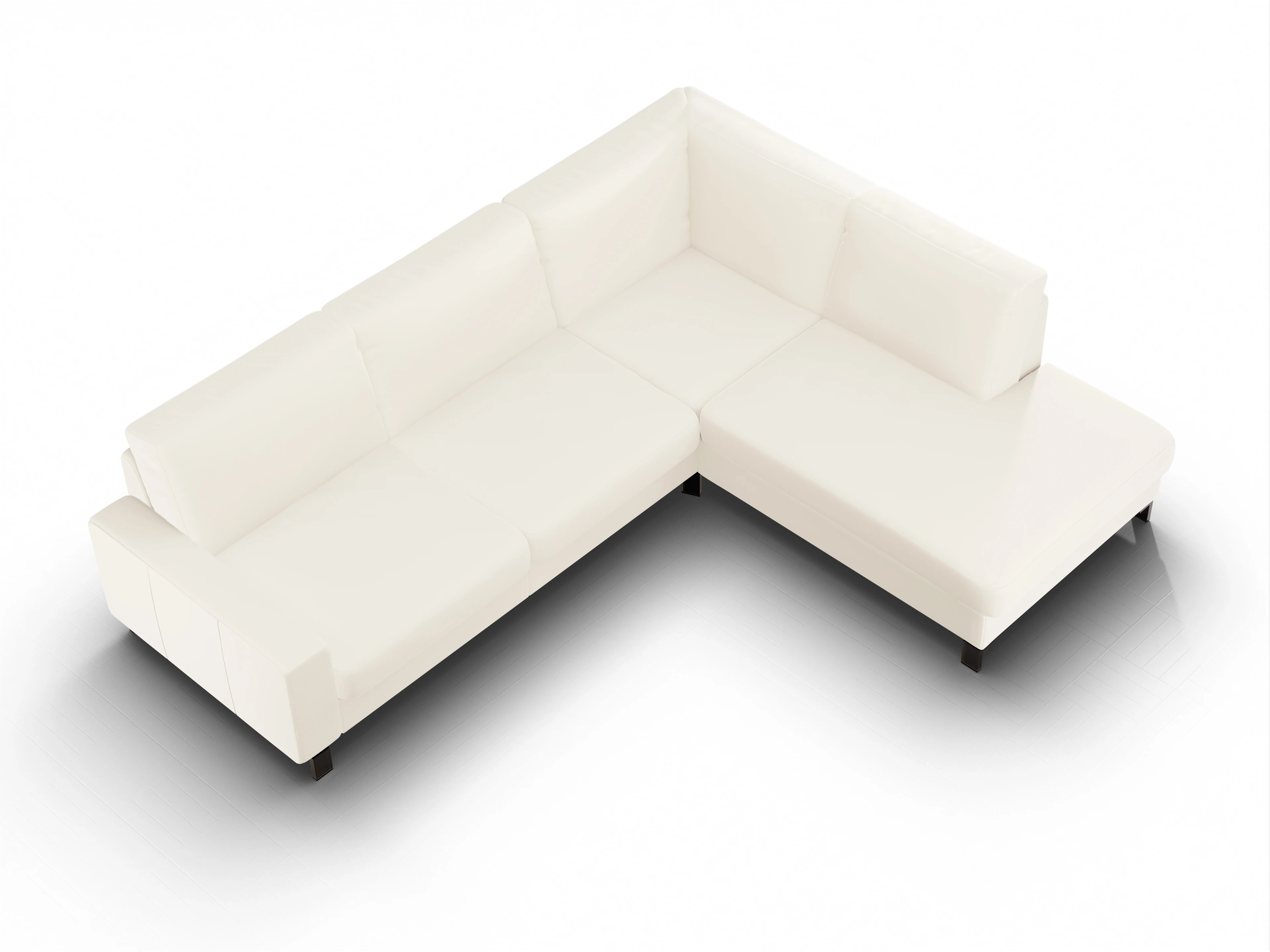 Ansicht des Produktes Casco 2.0 Ecksofa rechts Abschluss offen in Stoff Beige