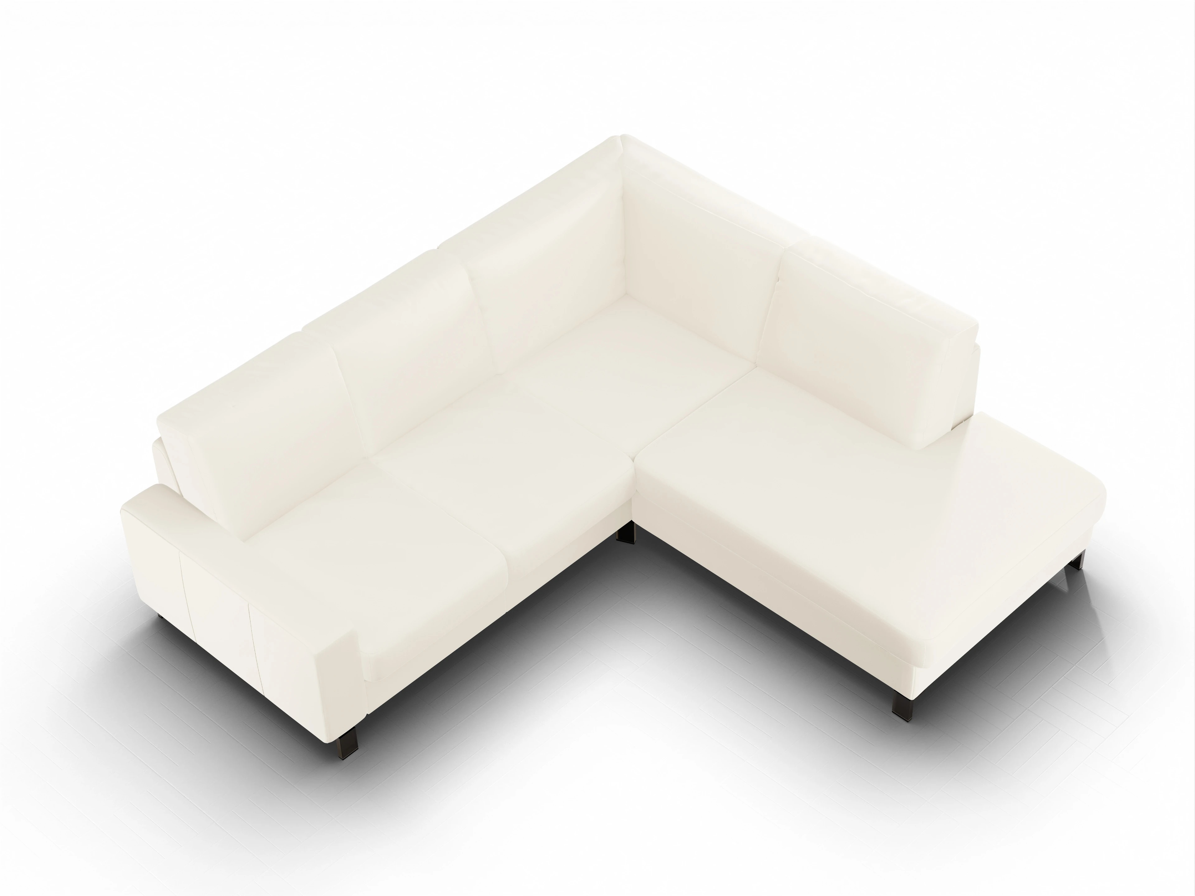 Ansicht des Produktes Casco 2.0 Ecksofa rechts Abschluss offen in Stoff Beige