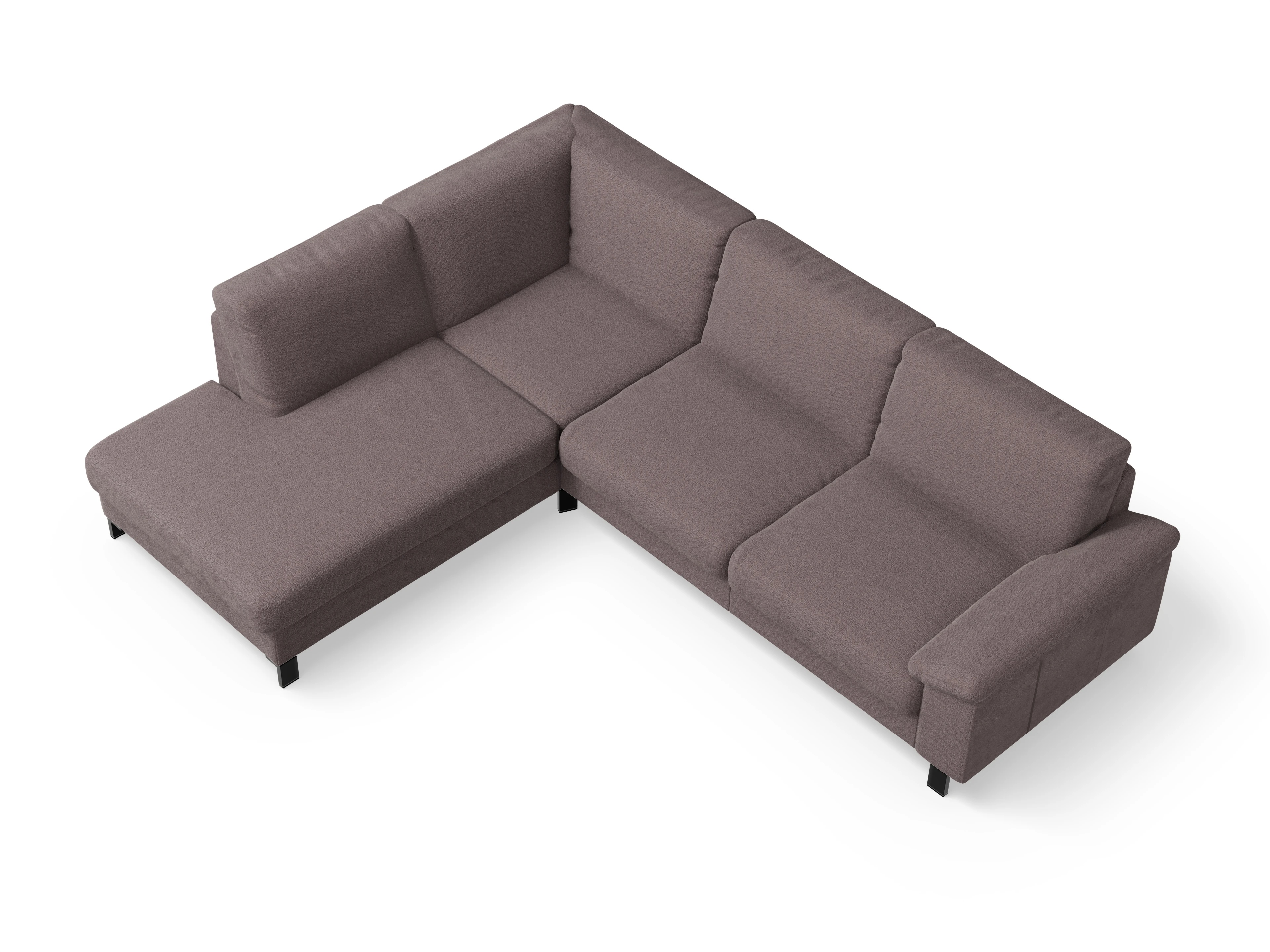 Ansicht des Produktes Casco 2.0 Ecksofa links Abschluss offen in Stoff Braun