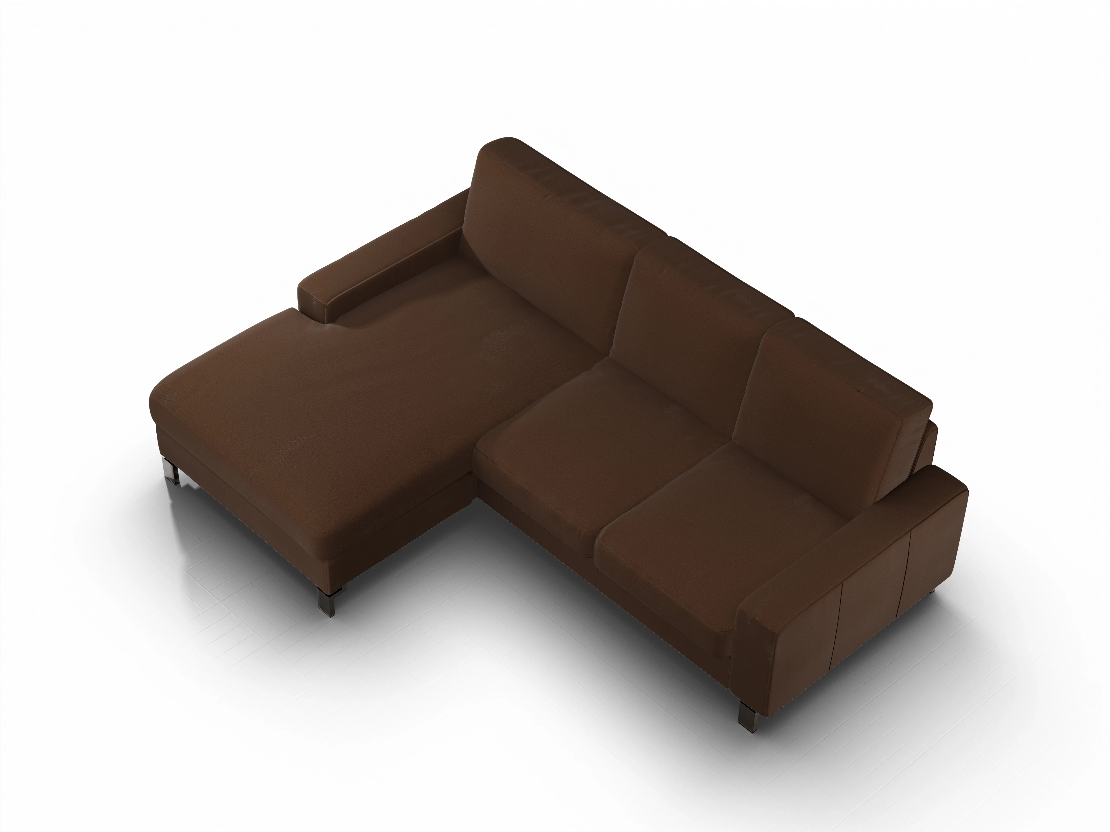 Ansicht des Produktes Casco 2.0 Ecksofa links Abschluss offen in Stoff Braun