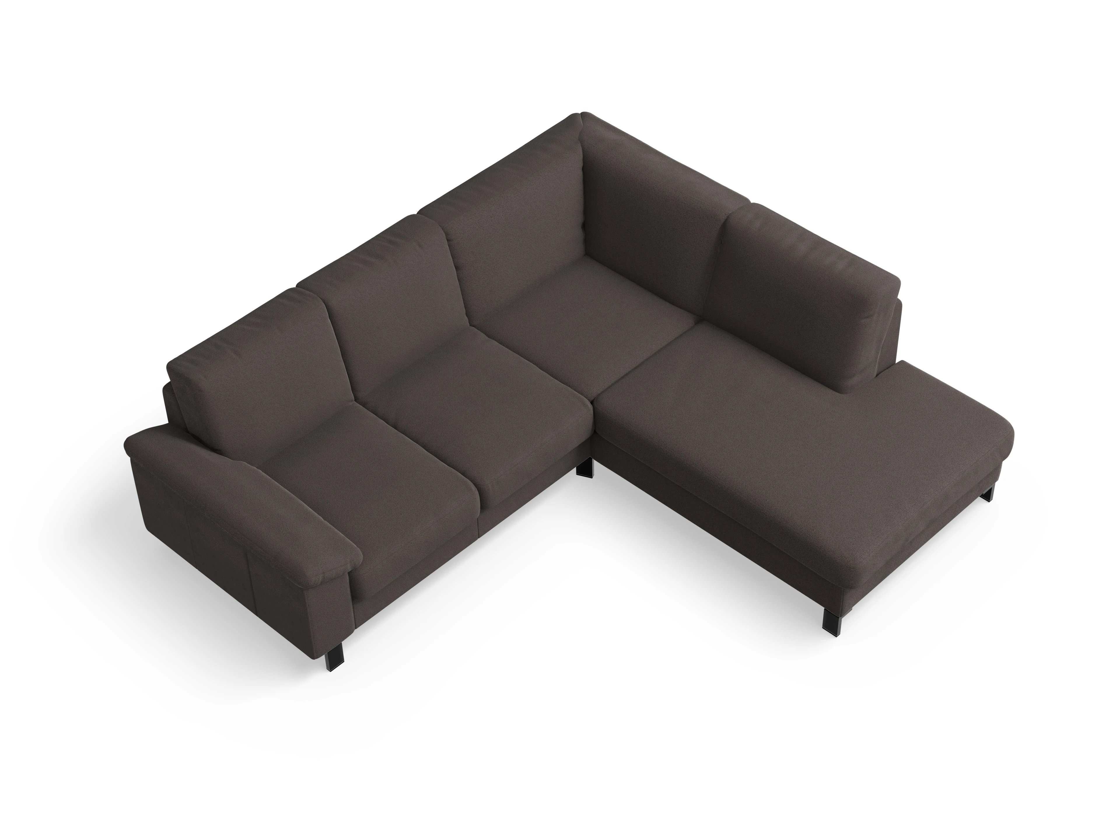 Casco Ecksofa UM Small R Ansicht des Produktes Casco 2.0 Ecksofa rechts Abschluss offen in Stoff Braun