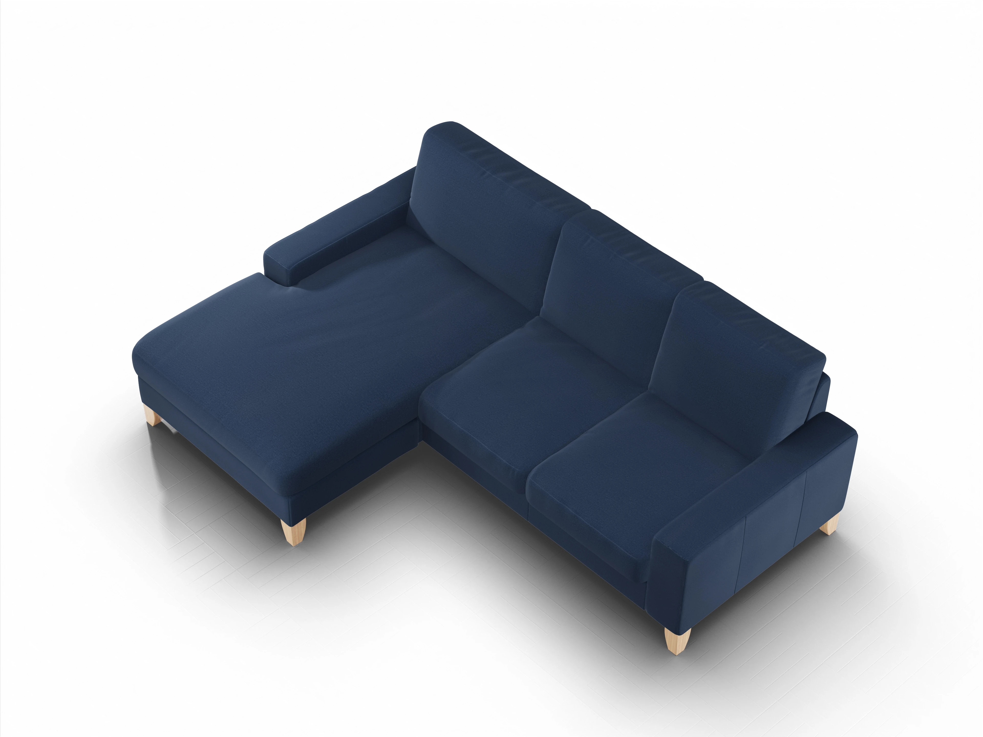 Ansicht des Produktes Casco 2.0 Ecksofa links Abschluss offen in Stoff Blau