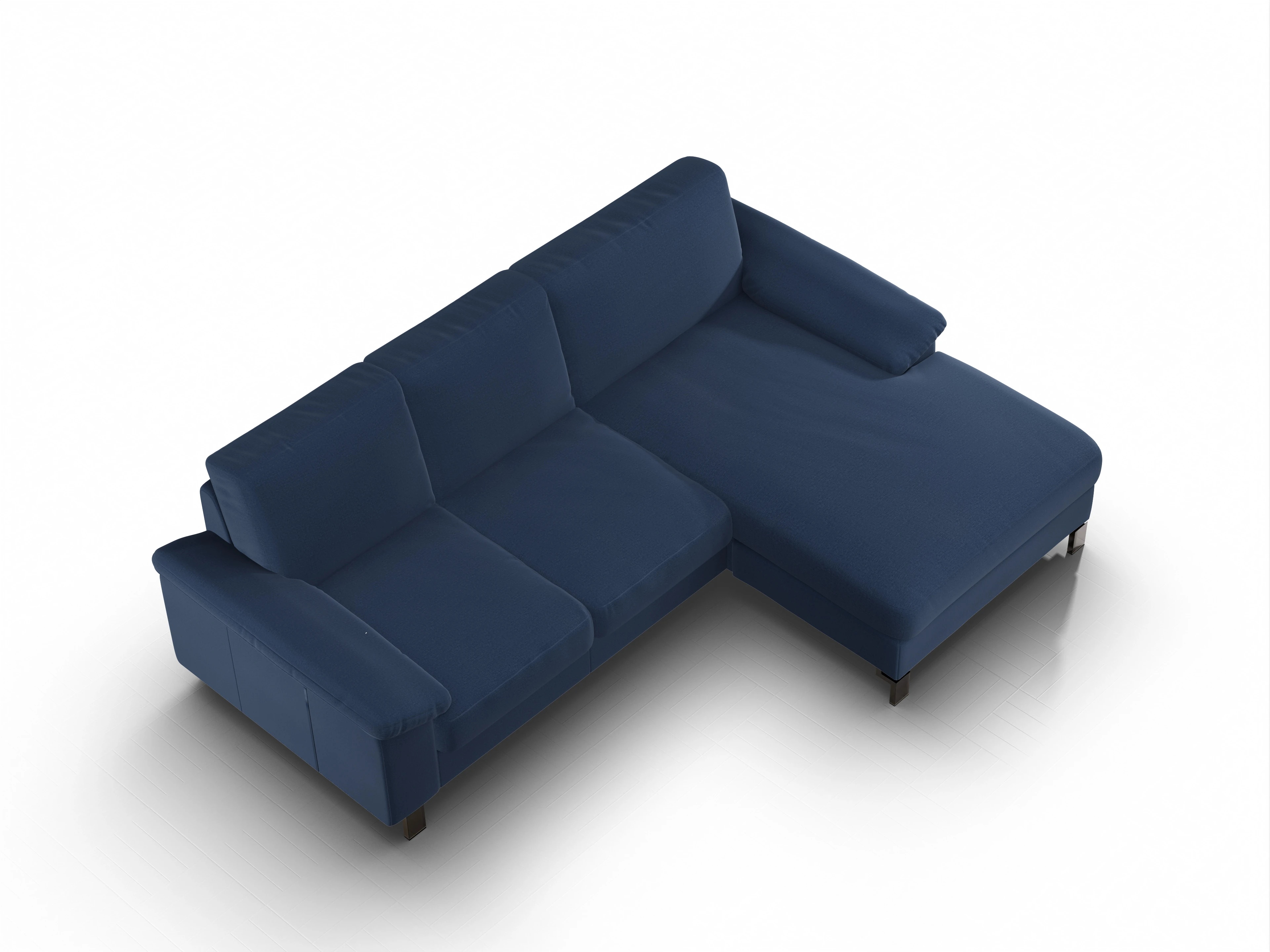 Ansicht des Produktes Casco 2.0 Ecksofa rechts Abschluss offen in Stoff Blau