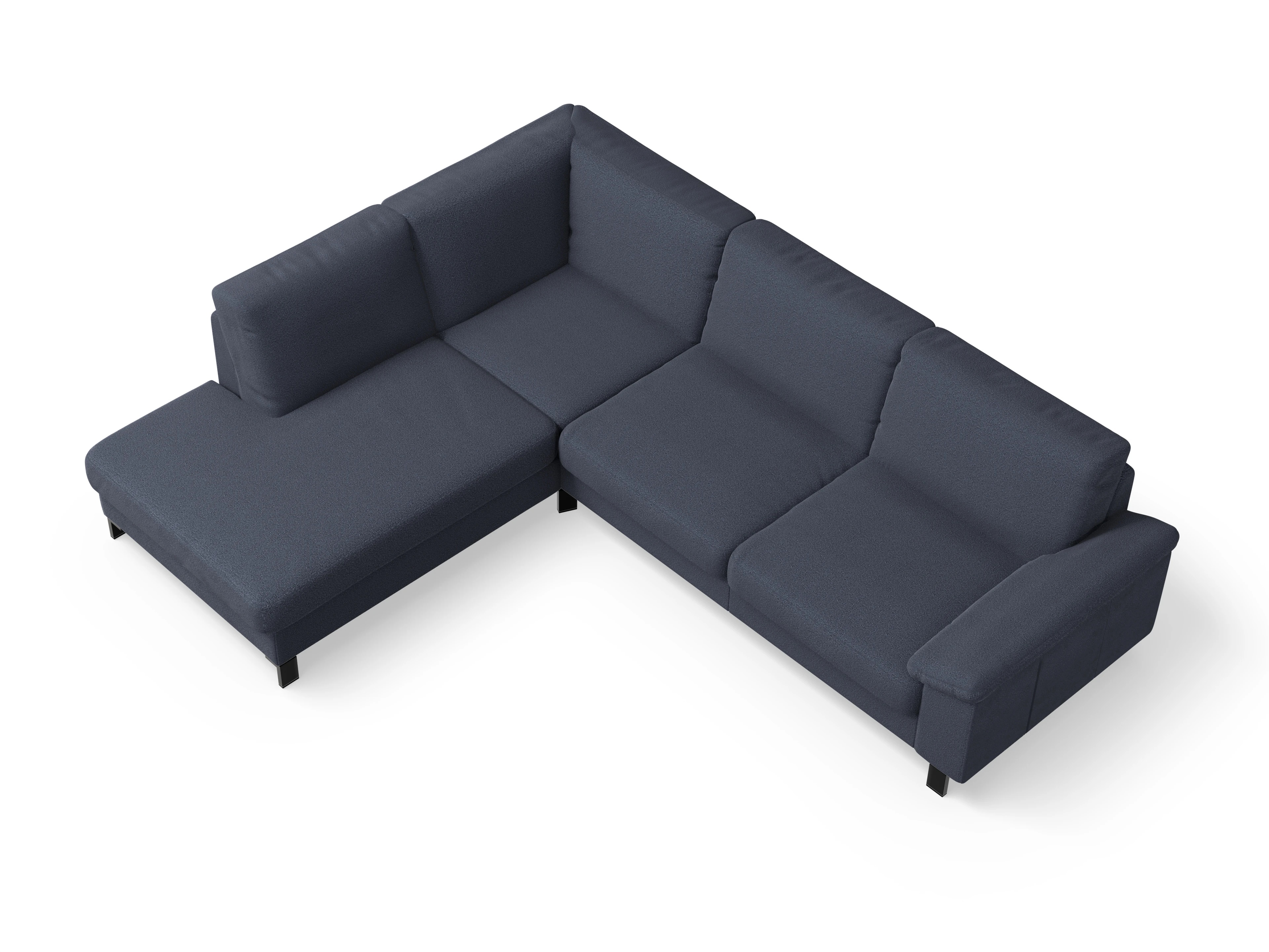 Ansicht des Produktes Casco 2.0 Ecksofa links Abschluss offen in Stoff Blau