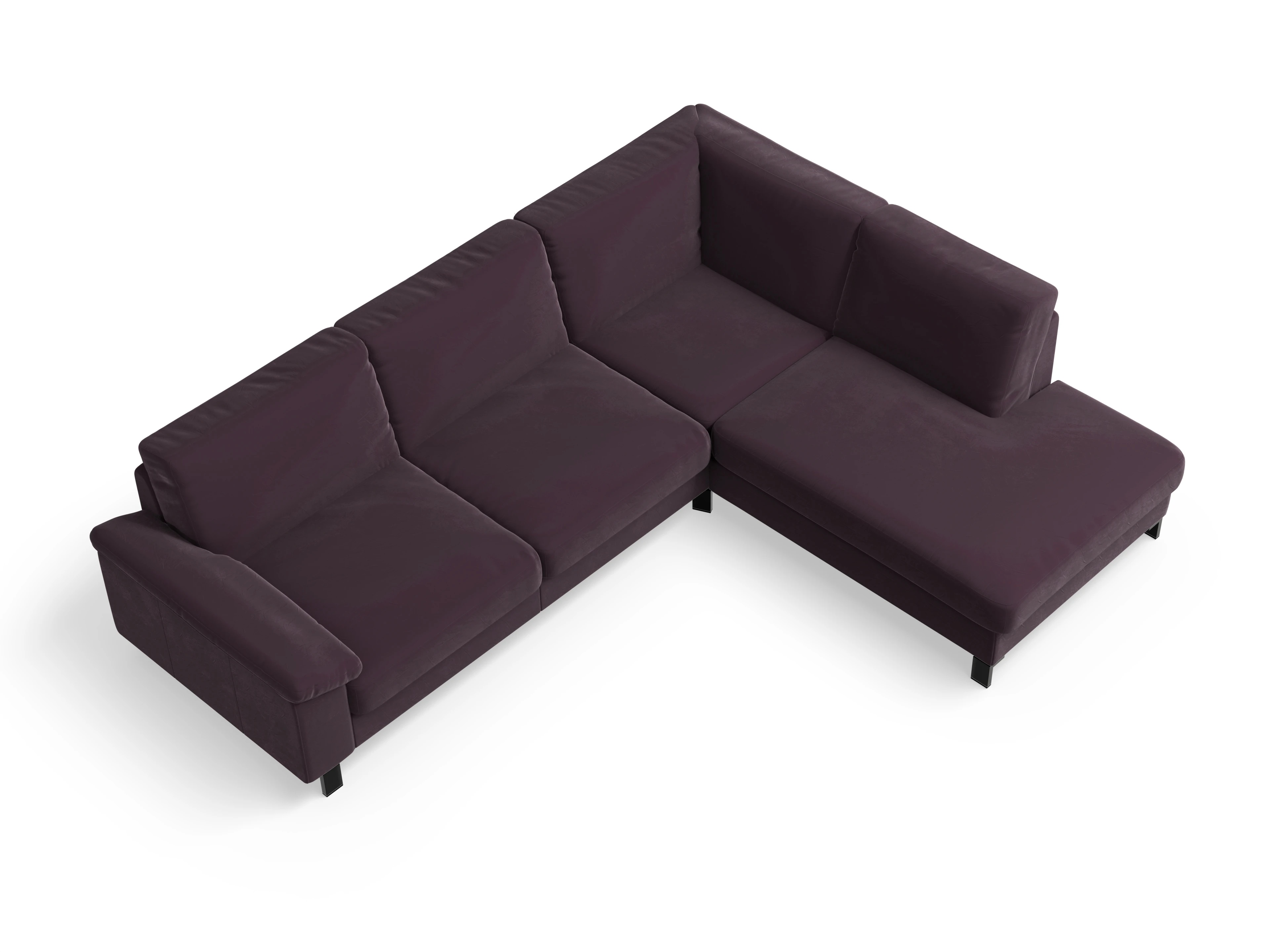 Casco Ecksofa UM Large R Ansicht des Produktes Casco 2.0 Ecksofa rechts Abschluss offen in Stoff Lila
